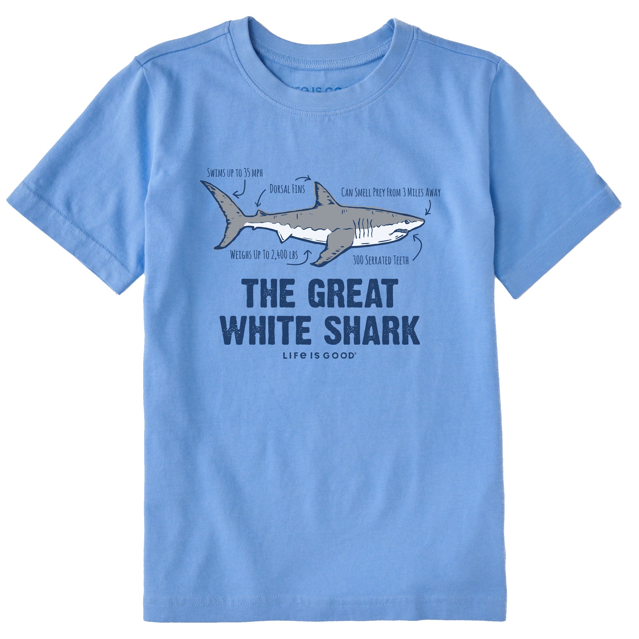Product image for "Kids The Great White Shark Short Sleeve Crusher Tee" ||108259_1