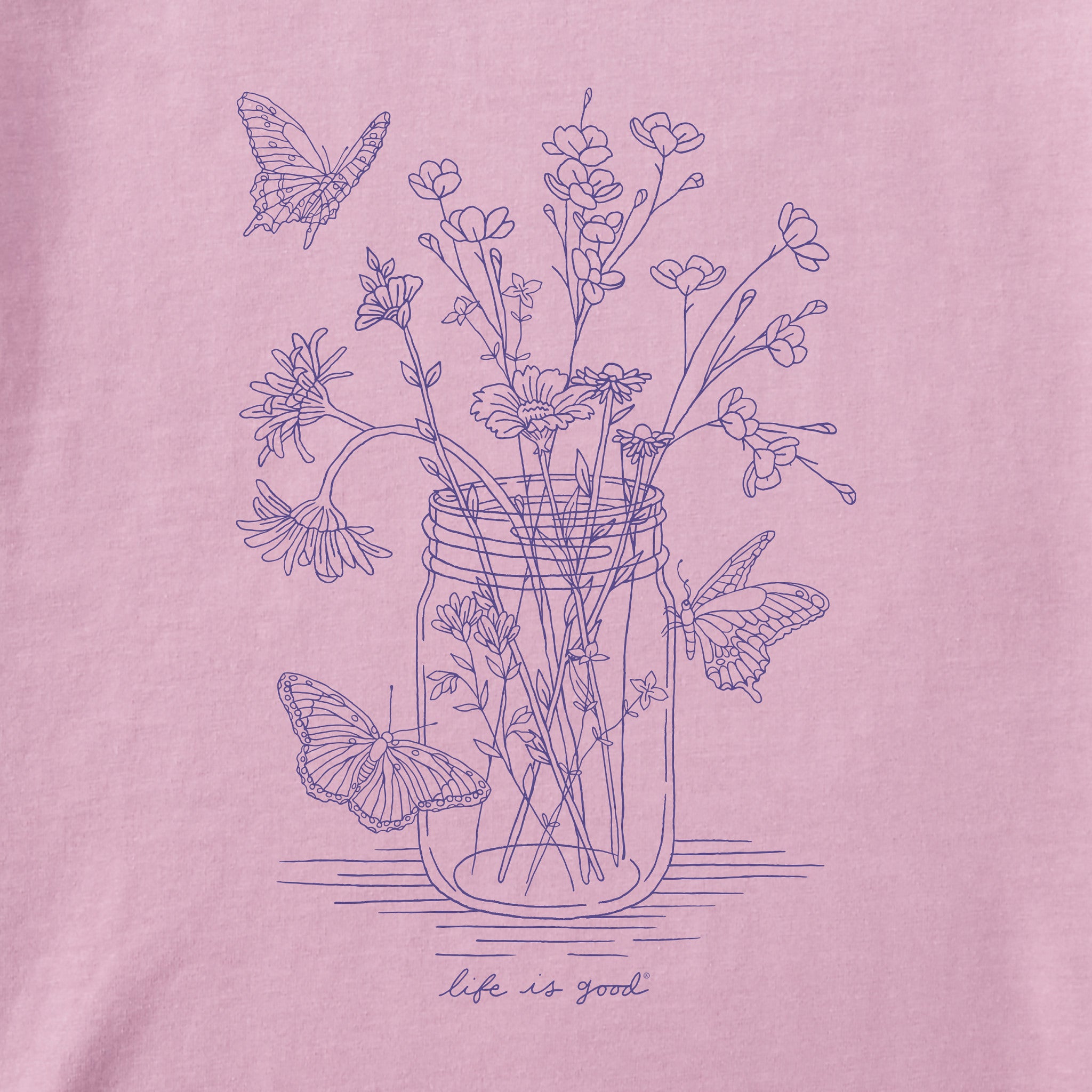 Product image for "Women's Wildflower Jar and Butterflies Short Sleeve Tee" ||121802_2