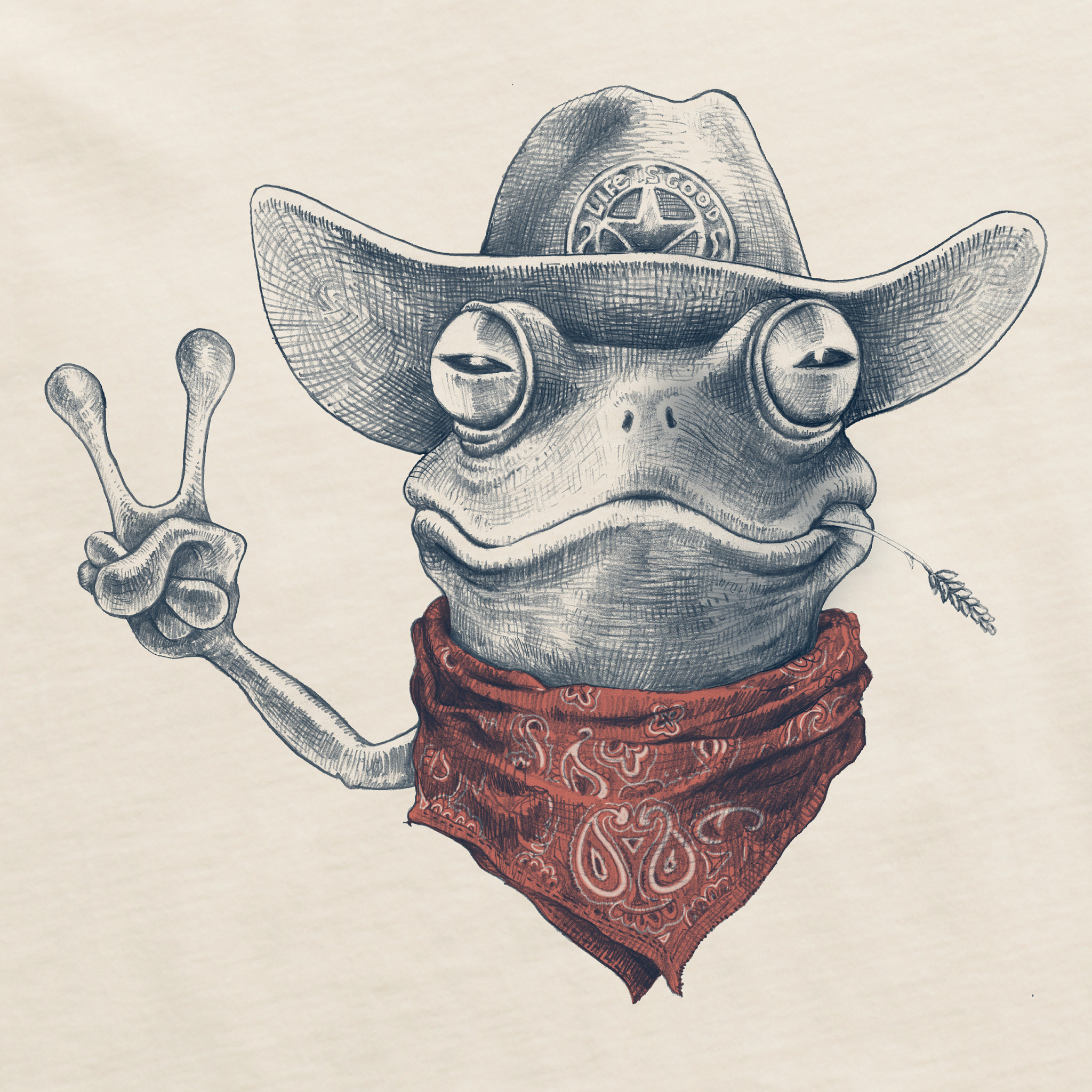 Product image for "Men's Peace Frog Short Sleeve Crusher Tee" ||127611_2