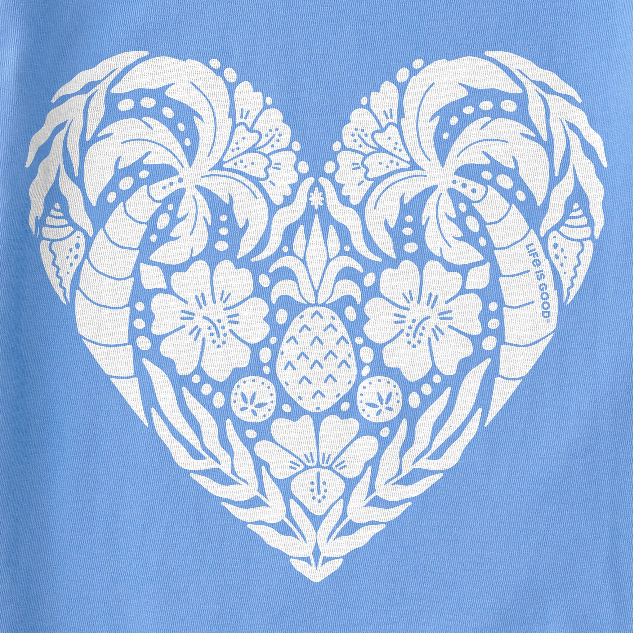 Product image for "Women's Beach Design Heart Short Sleeve Crusher Vee" ||128314_2