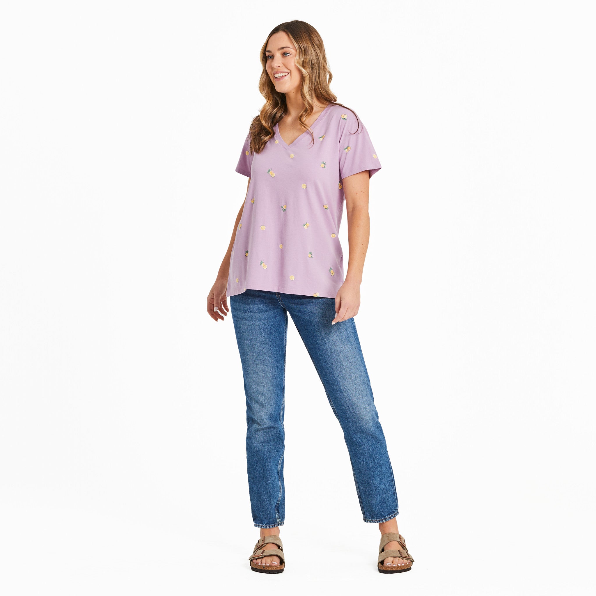 Product image for "Women's Lemon Pattern Crusher-LITE Easy Vee" ||129314_4