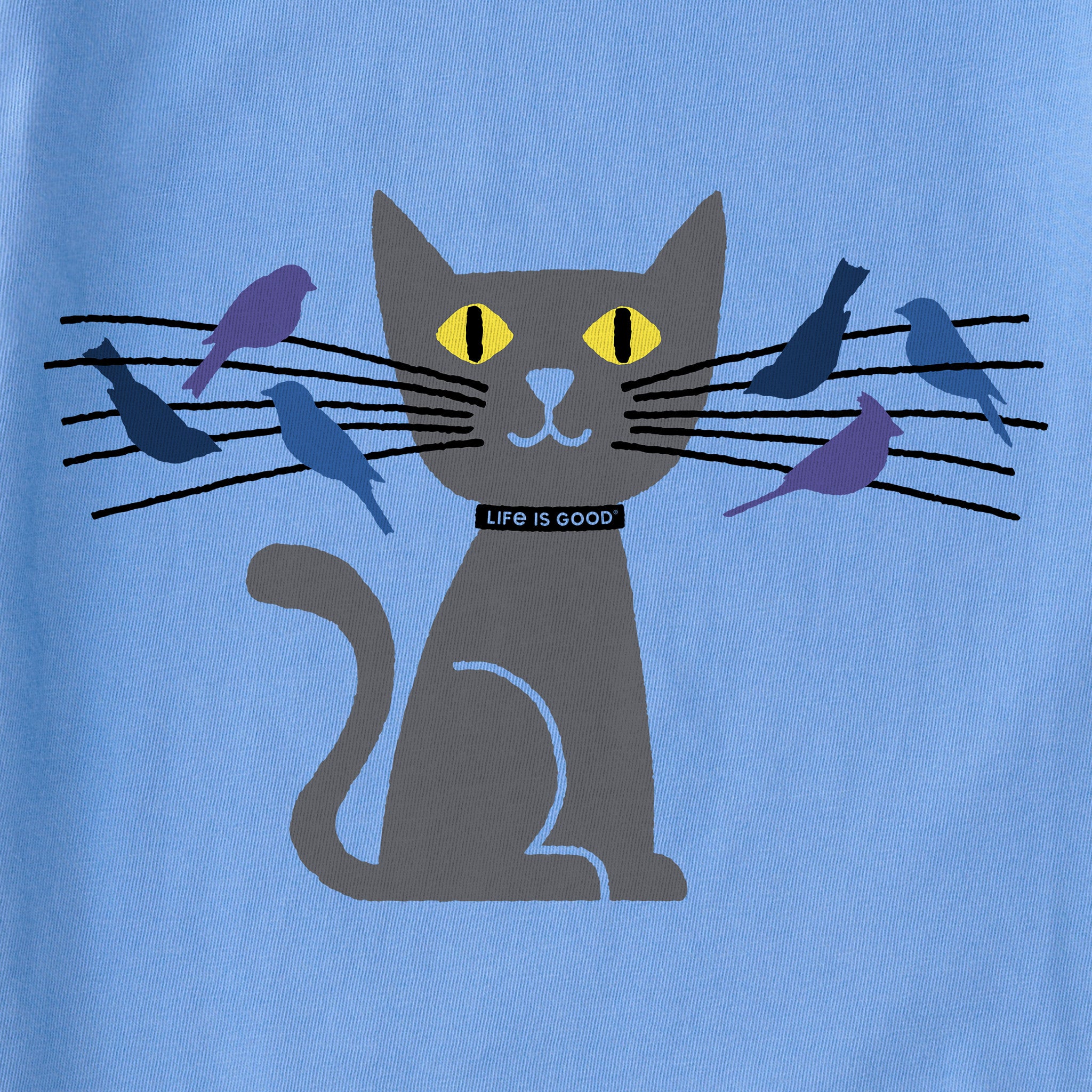 Product image for "Women's Cat Bird Whiskers Short Sleeve Crusher Vee" ||132463_2