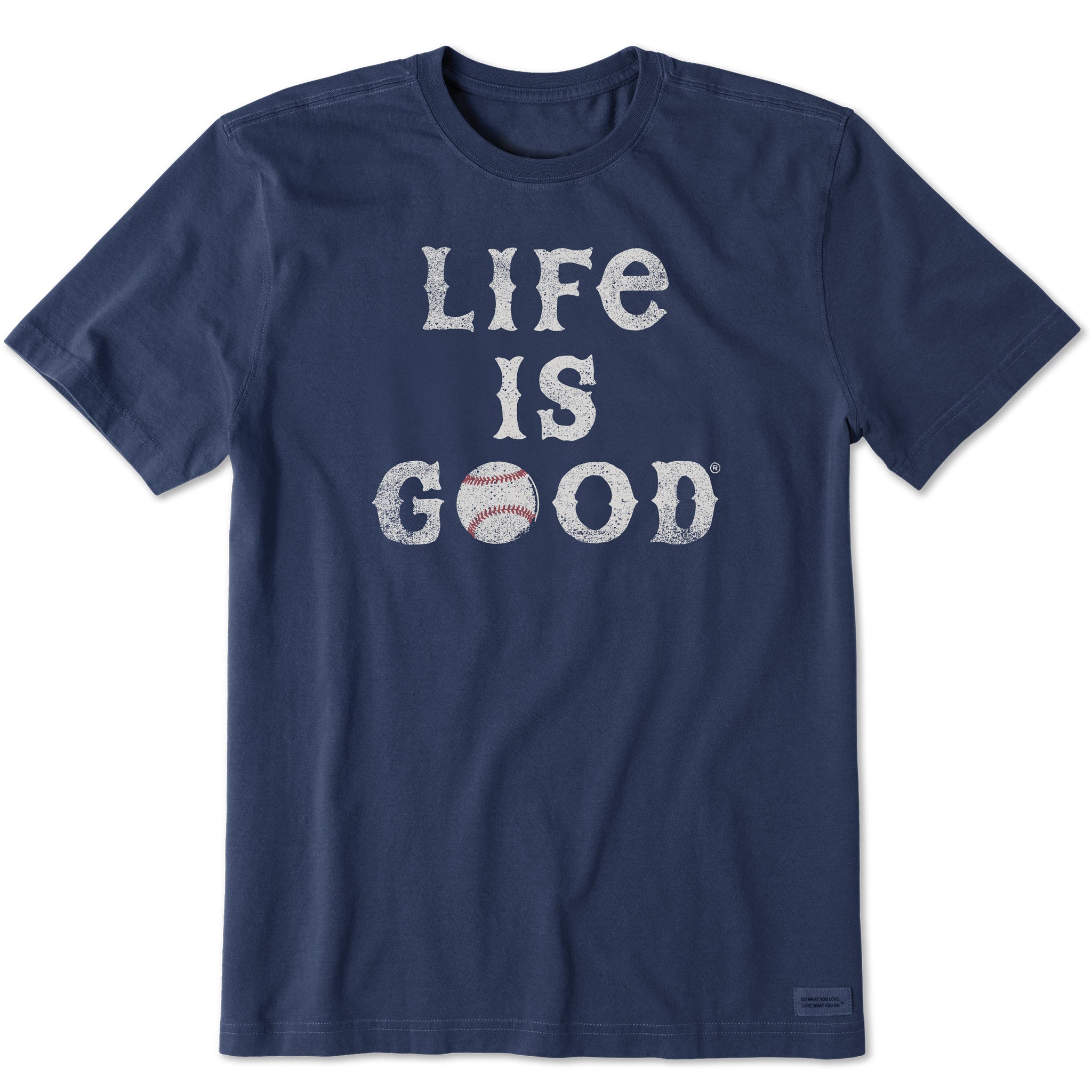 Product image for "Men's Life is Good Baseball Short Sleeve Crusher Tee" ||138731_1