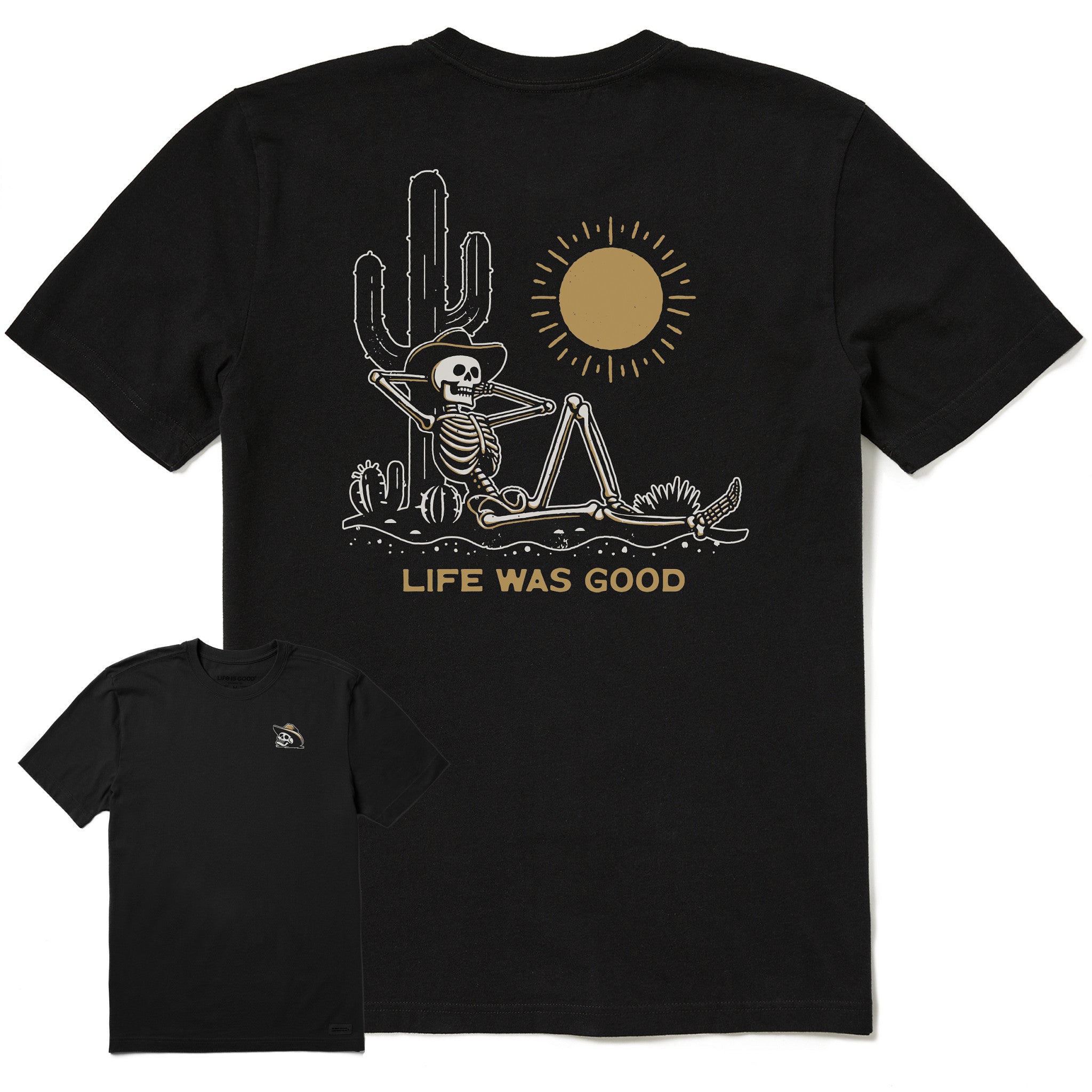 Product image for "Men's Life was Good Cowboy Skull Short Sleeve Tee" ||145753_1