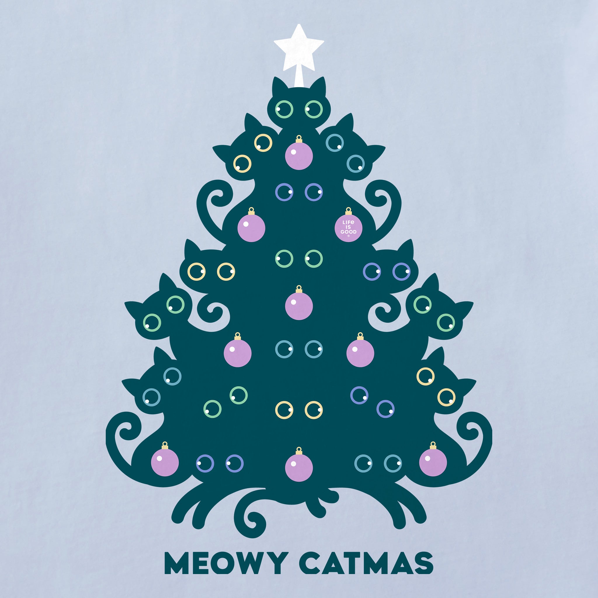 Product image for "Women's Meowy Catmas Cat Christmas Tree Long Sleeve Crusher Tee" ||150241_2