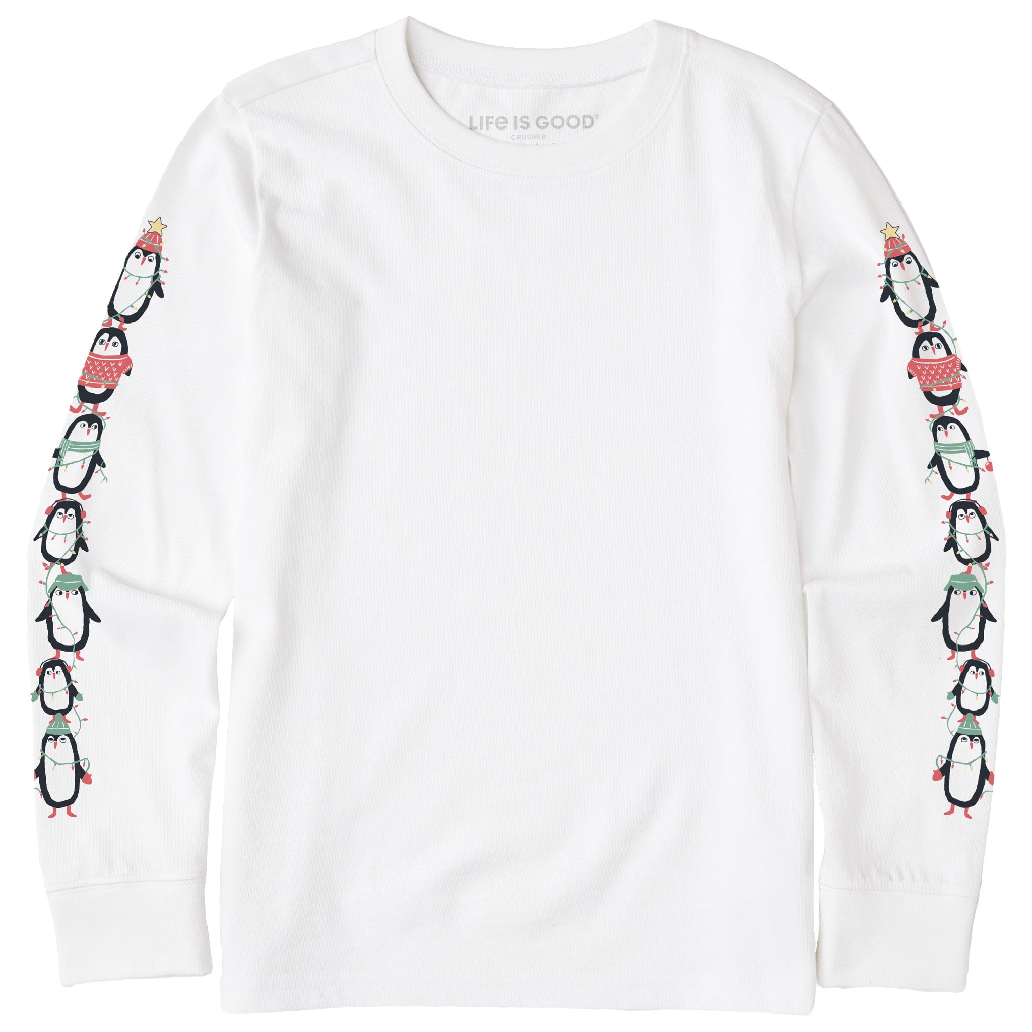 Product image for "Kids Winter Penguin Stack Long Sleeve Crusher Tee" ||151842_1