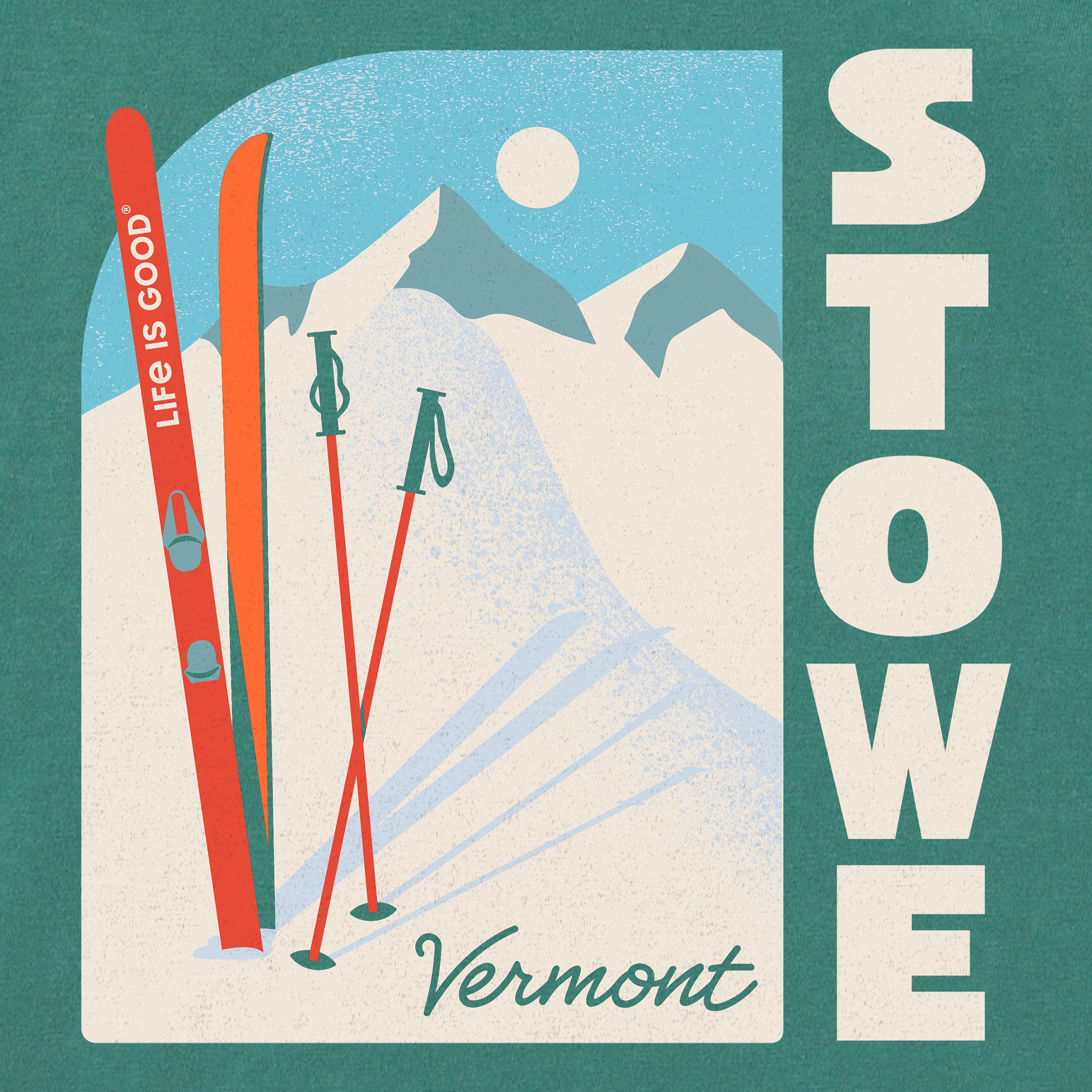 Product image for "Women's Stowe Vermont Skis Short Sleeve Crusher Boxy Tee" ||155317_2