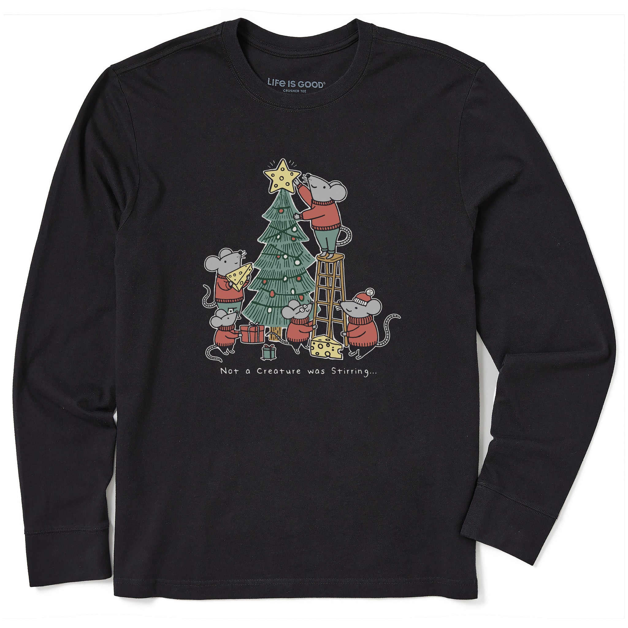 Product image for "Men's Not a Creature was Stirring Long Sleeve Crusher Tee" ||155962_1