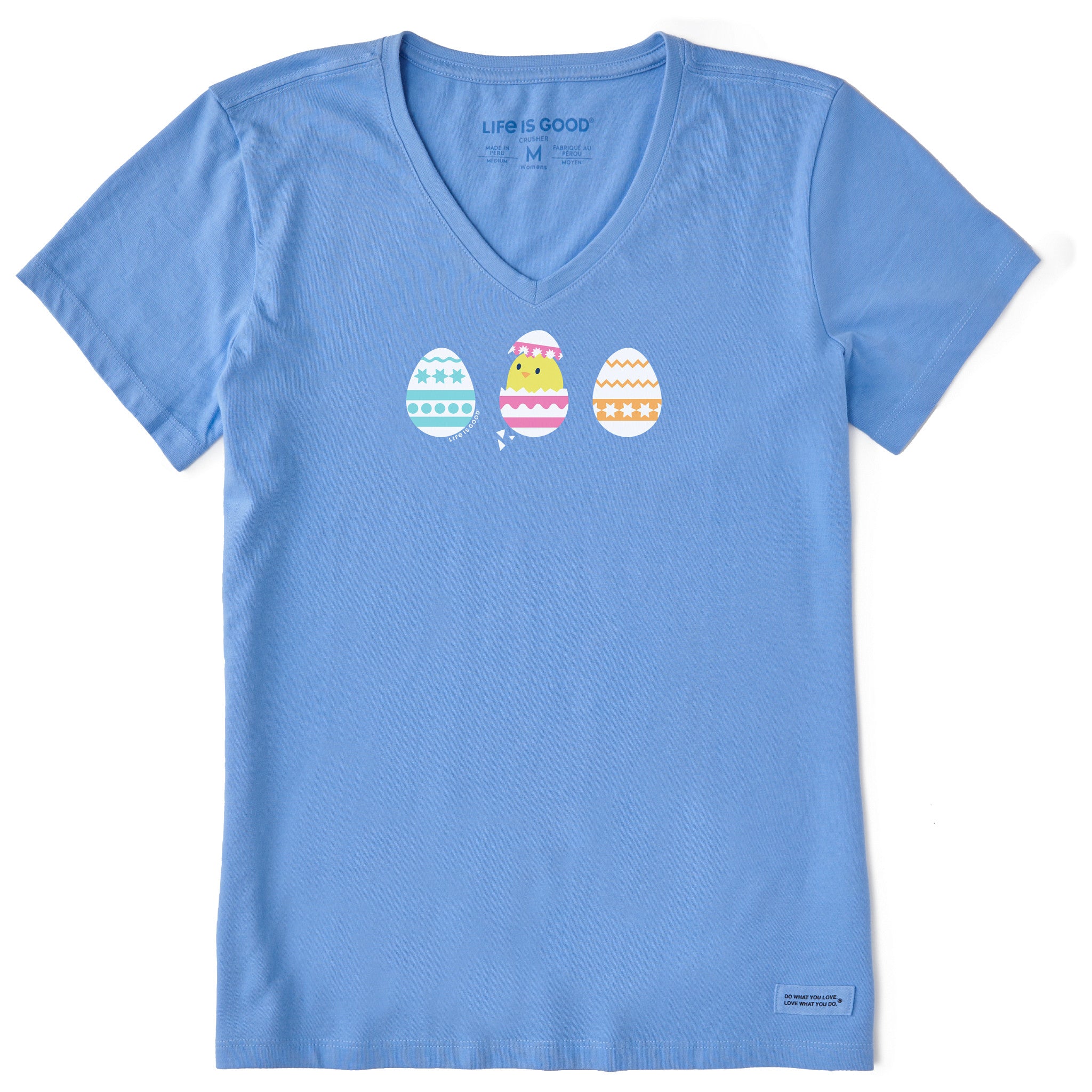 Product image for "Women's Easter Egg Chick Short Sleeve Vee" ||159215_1