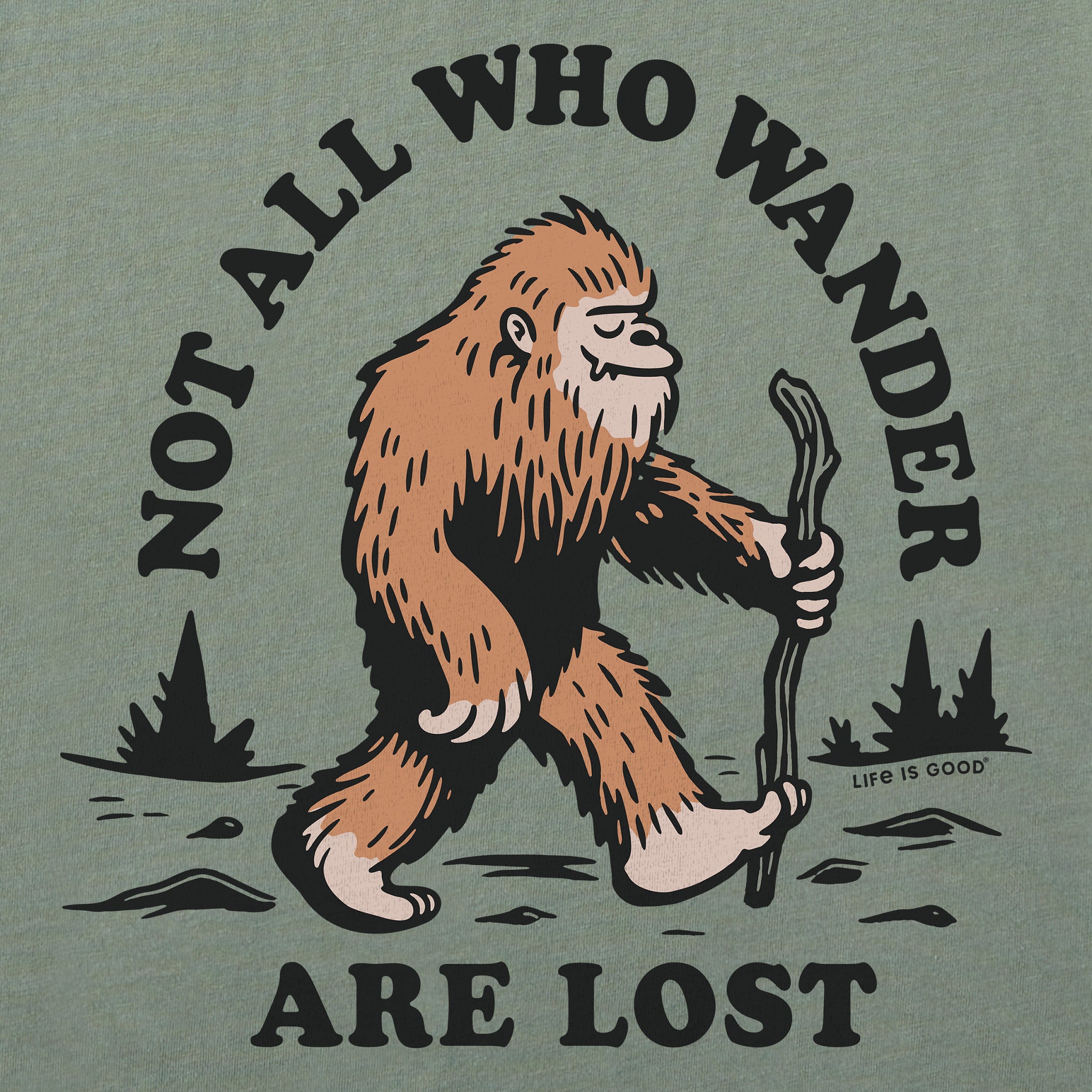 Product image for "Men's Not All Who Wander Are Lost Bigfoot Short Sleeve Tee" ||160872_2