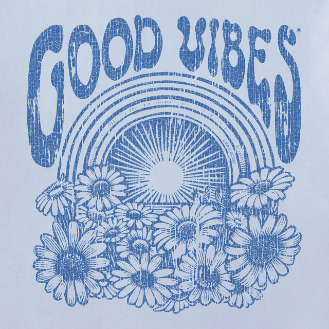 Product image for "Women's Good Vibes Flowers Short Sleeve Crusher Boxy Tee" ||173337_2