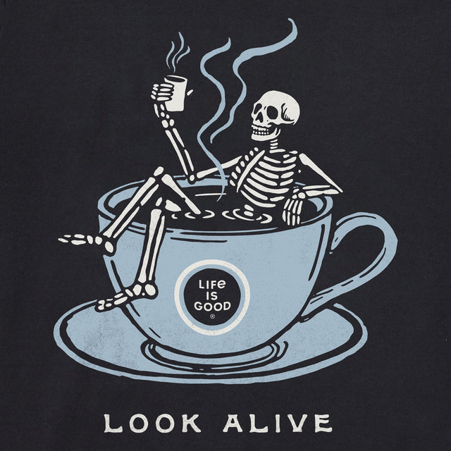 Product image for "Women's Look Alive Skeleton Coffee Short Sleeve Crusher Vee" ||175374_2