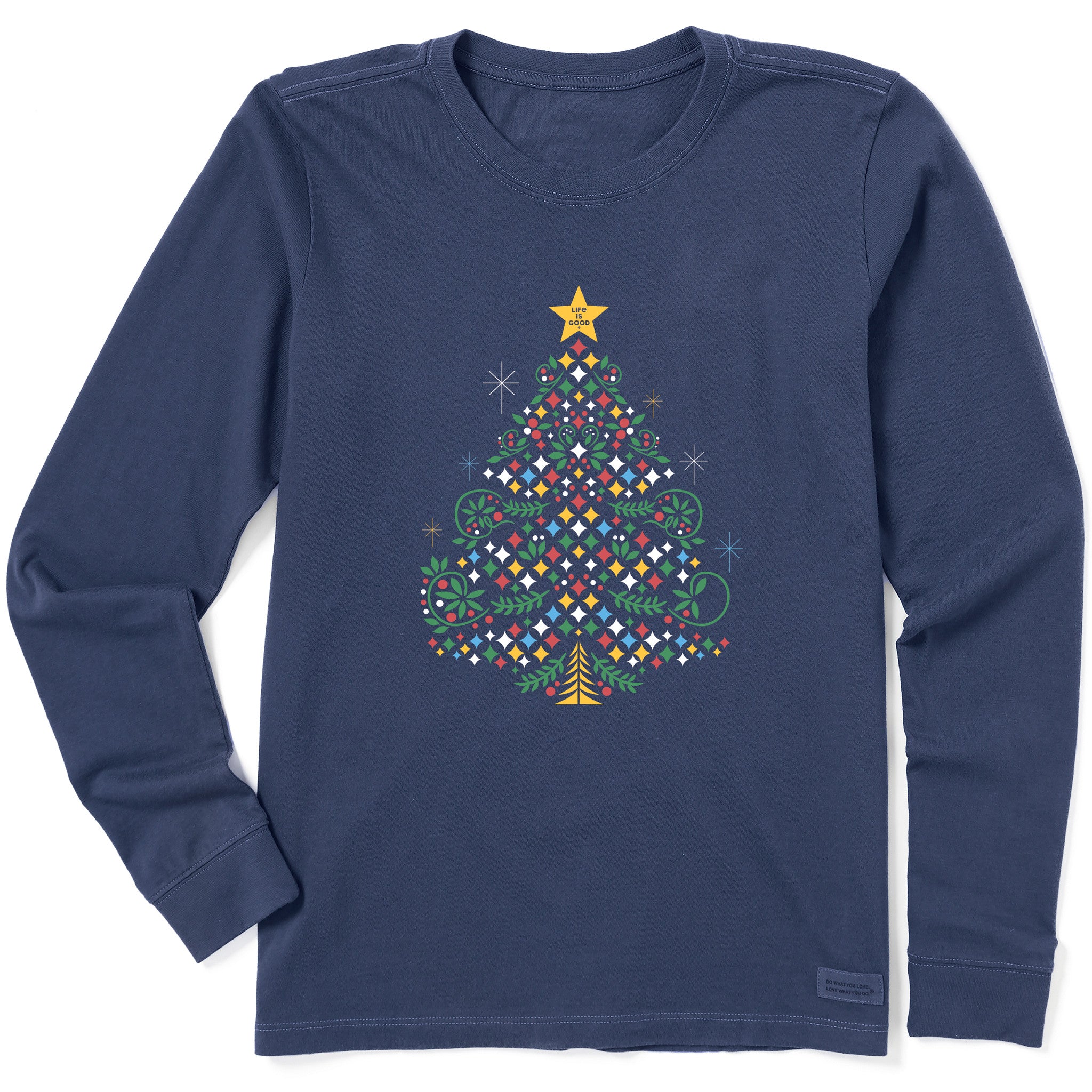 Product image for "Women's Christmas Tree Sparkles Long Sleeve Crusher Tee" ||91504_1