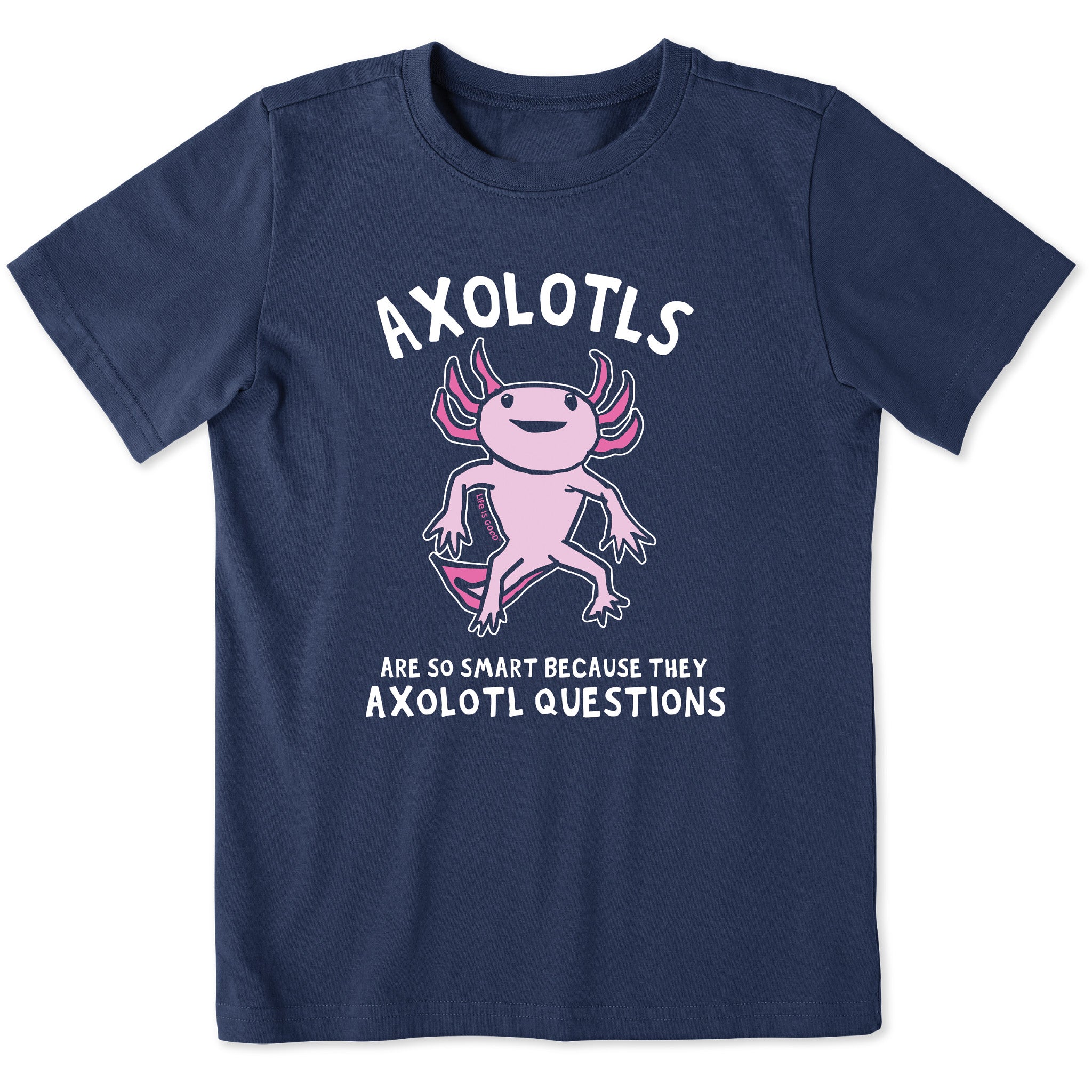 Kids Axolotls Questions Short Sleeve Crusher Tee | Shop Life is Good