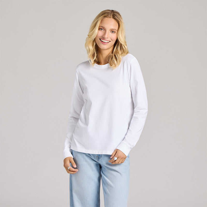 Women's Embroidered Hibiscus Long Sleeve Crusher Tee | Shop Life