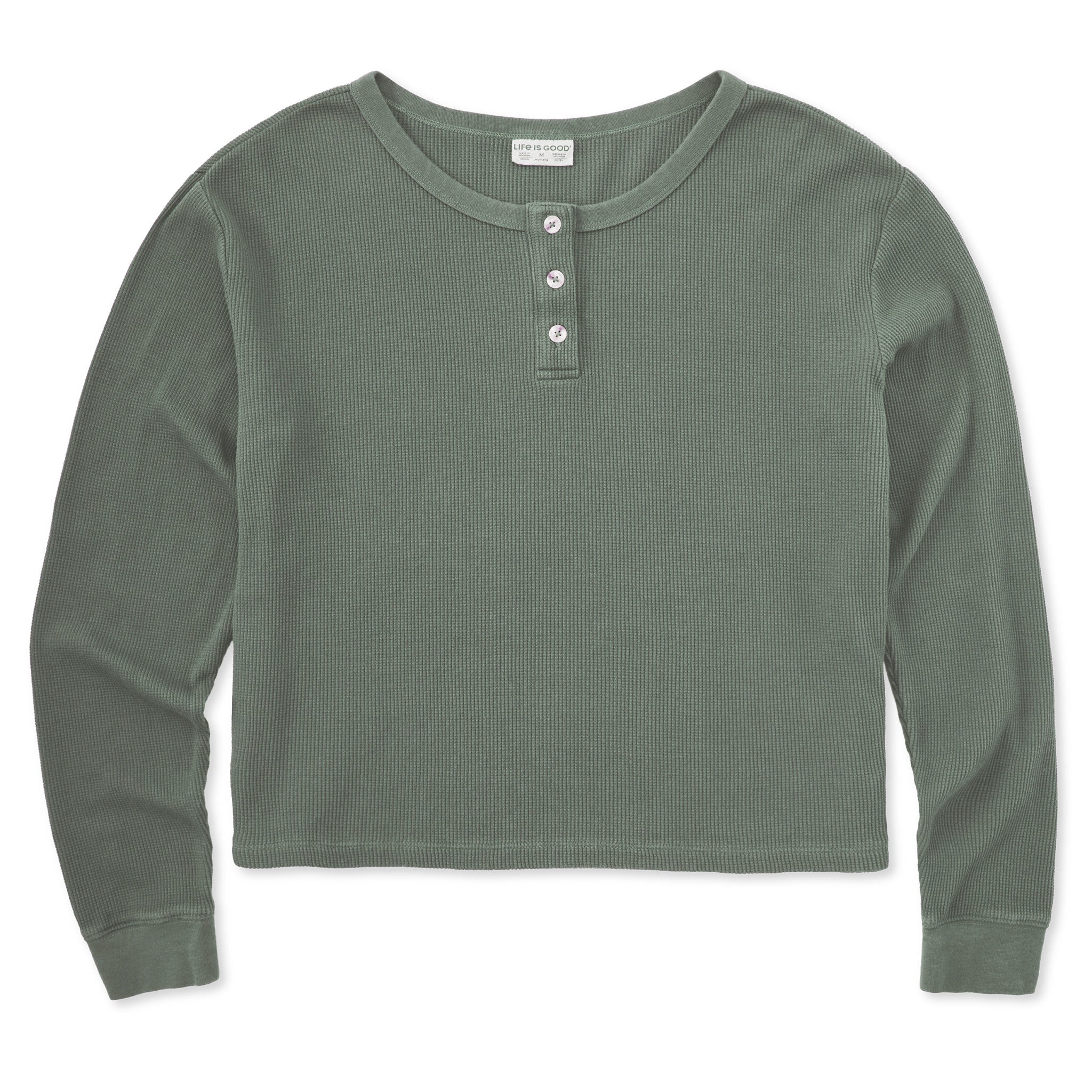 Women's Thermal Boxy Henley | Shop Life is Good