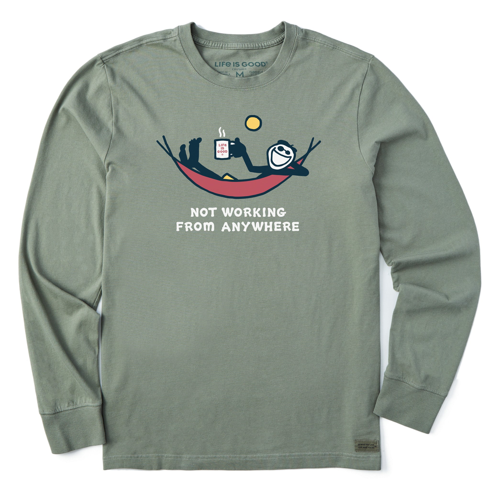 Men's Not Working Hammock Long Sleeve Crusher Tee | Shop Life is Good