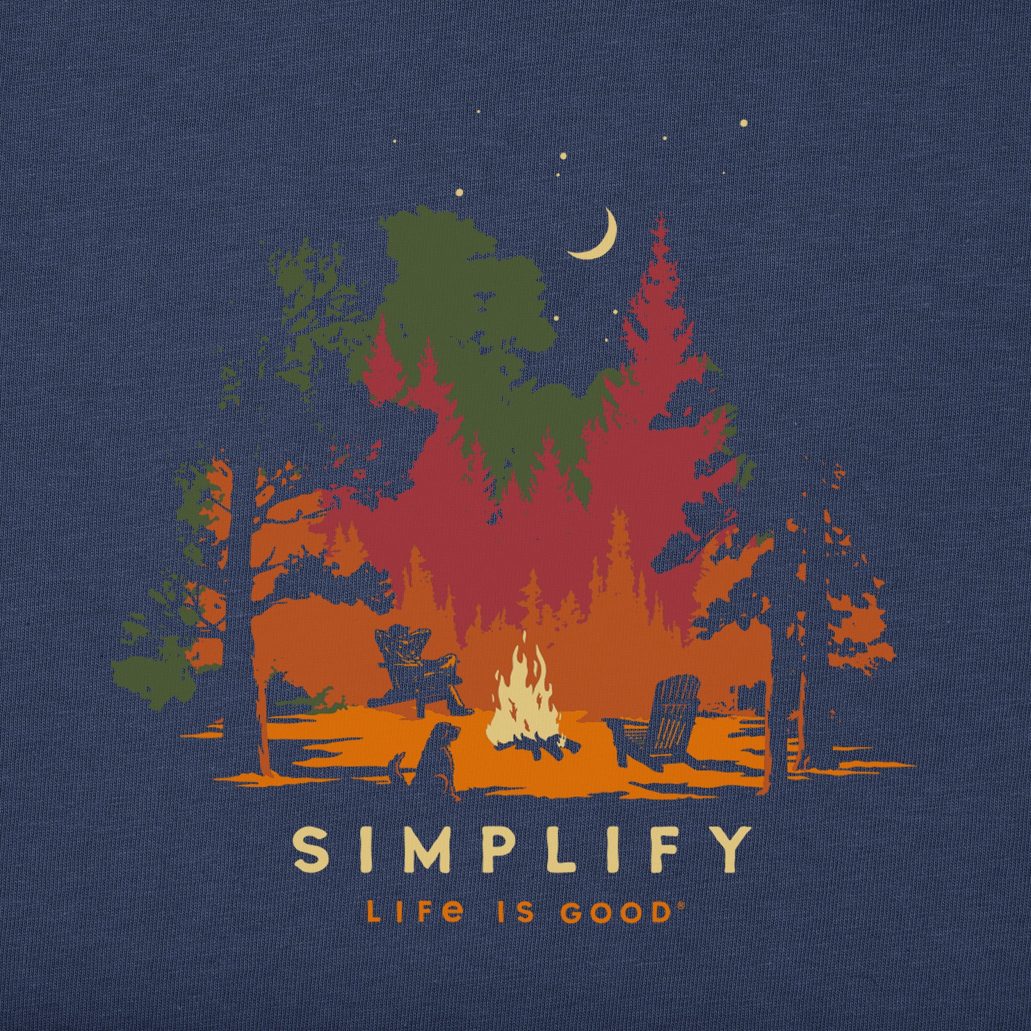 T-shirt Homme Life Is Good Bleu Simplifier Coton Graphique Randonnée Camping