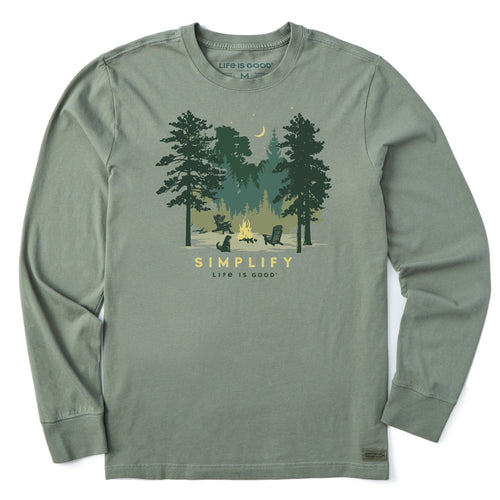 T-shirt Homme Life Is Good Bleu Simplifier Coton Graphique Randonnée Camping