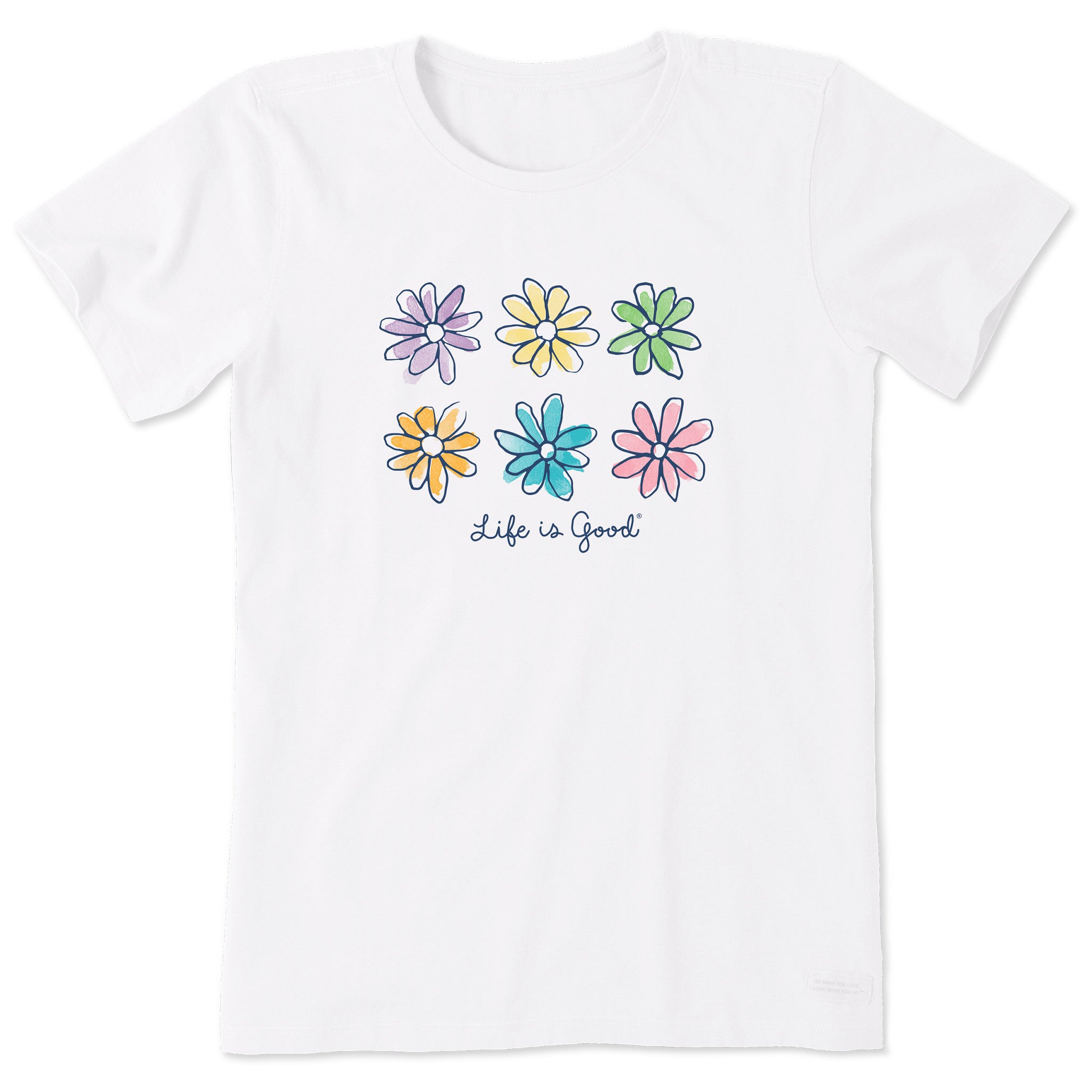 Life Is Good Women's Daisy Short Sleeve Crusher T-Shirt In Heather Gray | Size 3XL | Cotton/Polyester