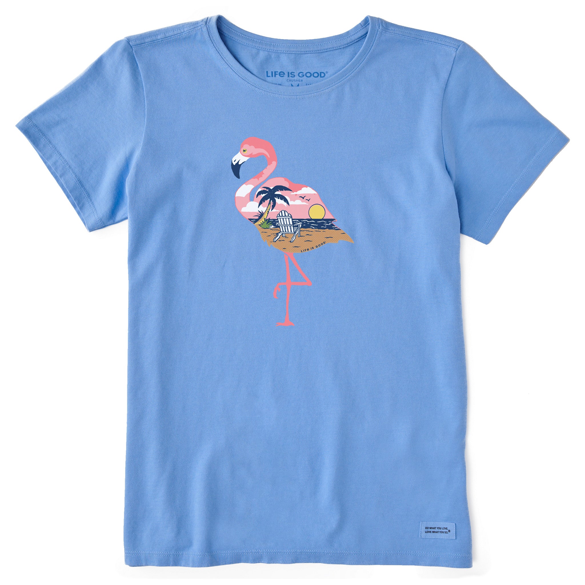 Product image for "Women's Beachy Flamingo Short Sleeve Crusher Tee" ||107739_1