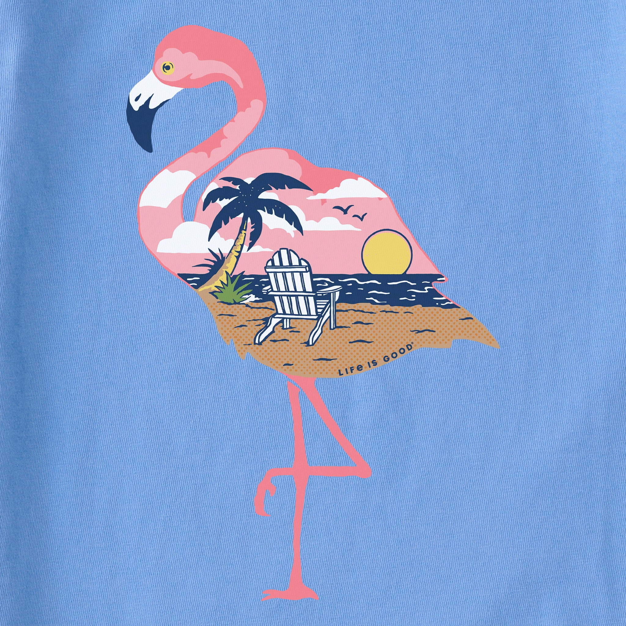 Product image for "Women's Beachy Flamingo Short Sleeve Crusher Tee" ||107739_2