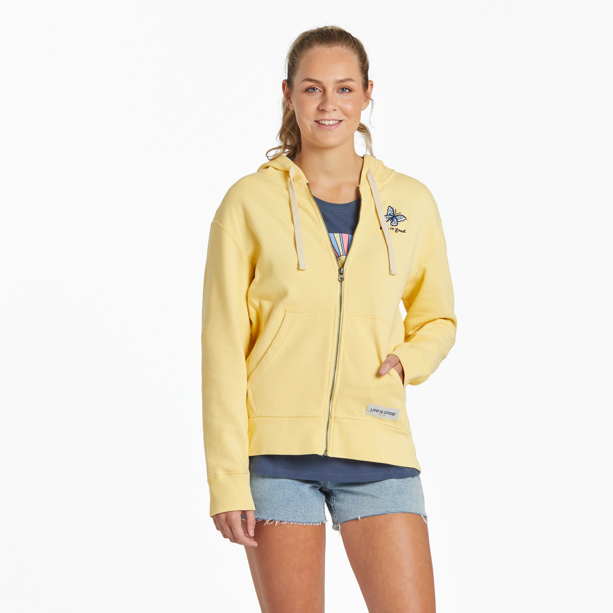 Women's Flutterby Butterfly Simply True Fleece Zip Hoodie Shop