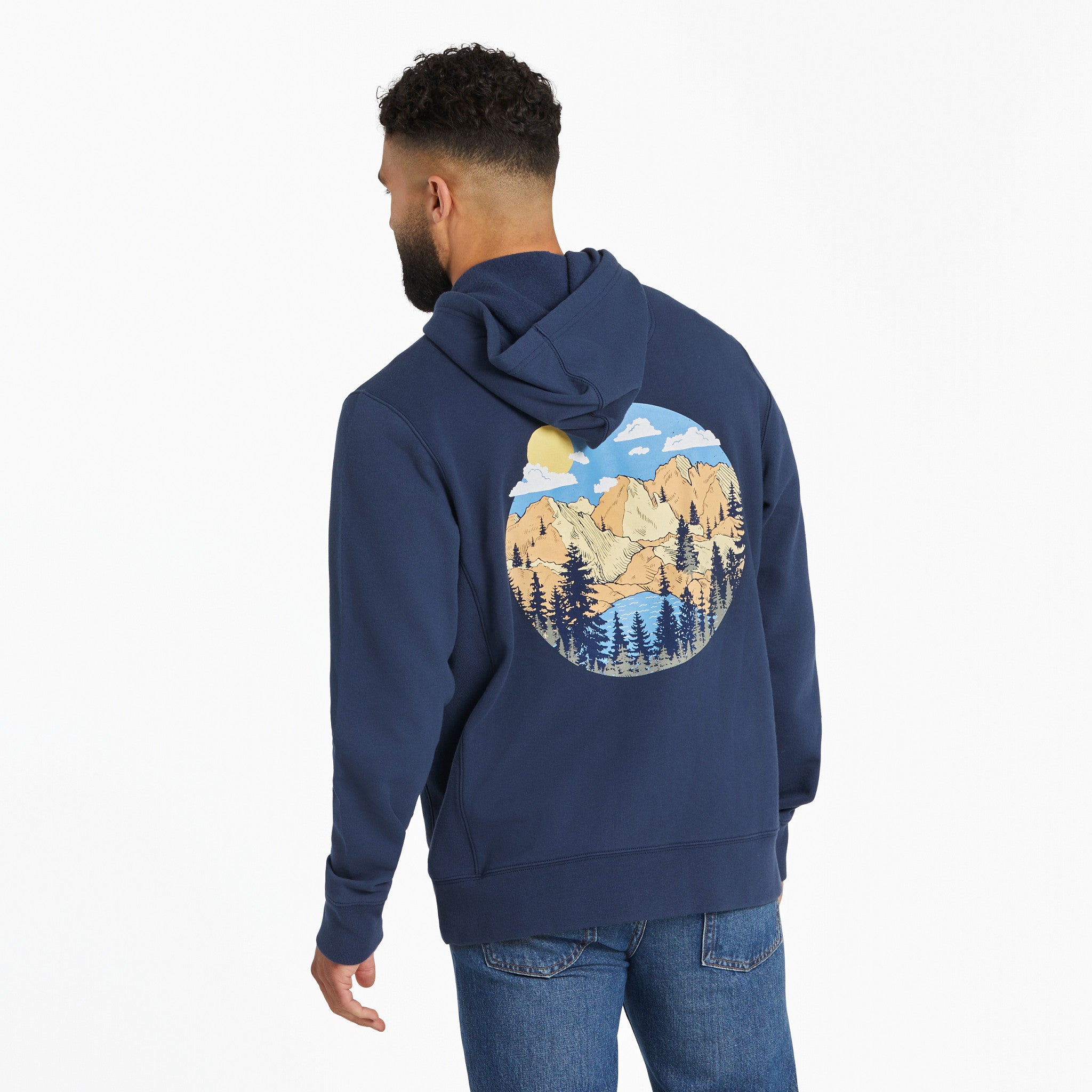 Hooded Sweatshirt Mountain Scene Sweatshirt Men's Mountain Scene