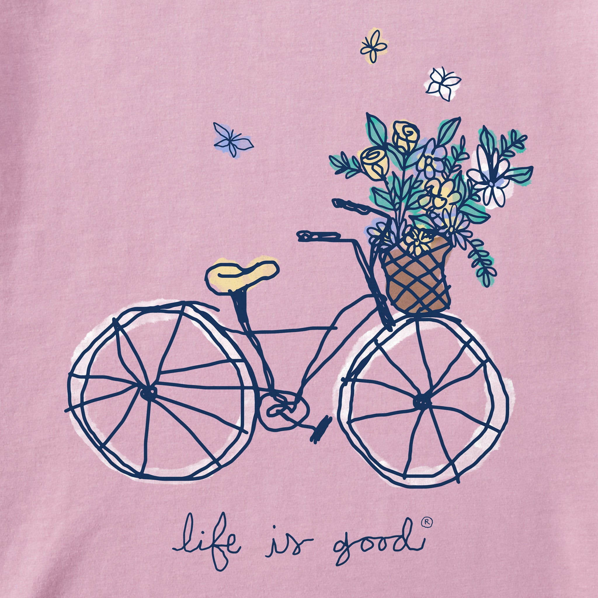 Kids Flower Basket Bike Short Sleeve Crusher Tee | Shop Life is Good