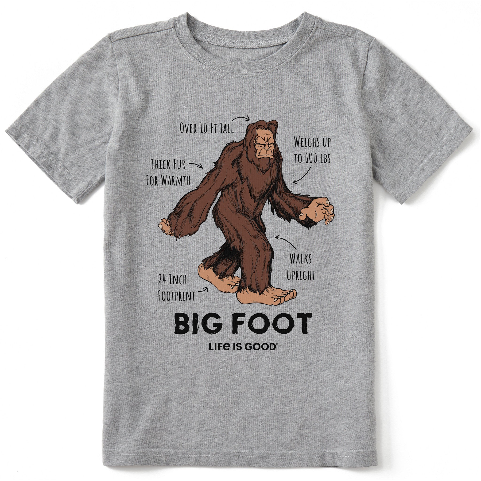 Kids Big Foot Facts Short Sleeve Crusher Tee | Shop Life is Good
