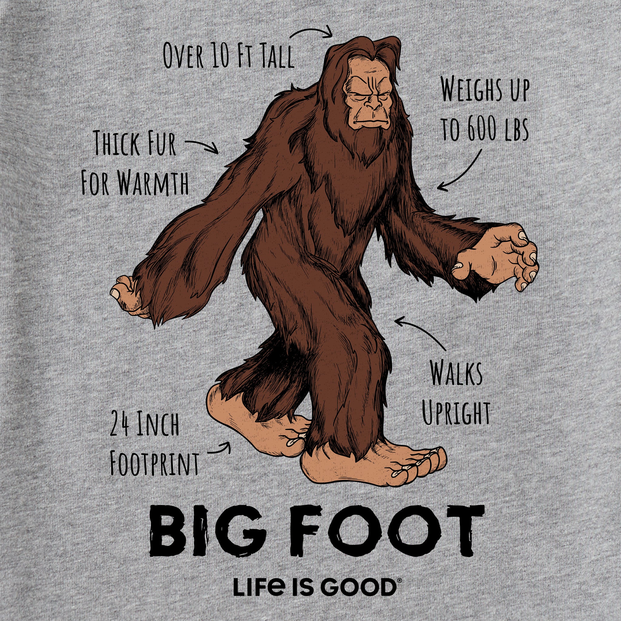 Kids Big Foot Facts Short Sleeve Crusher Tee | Shop Life is Good