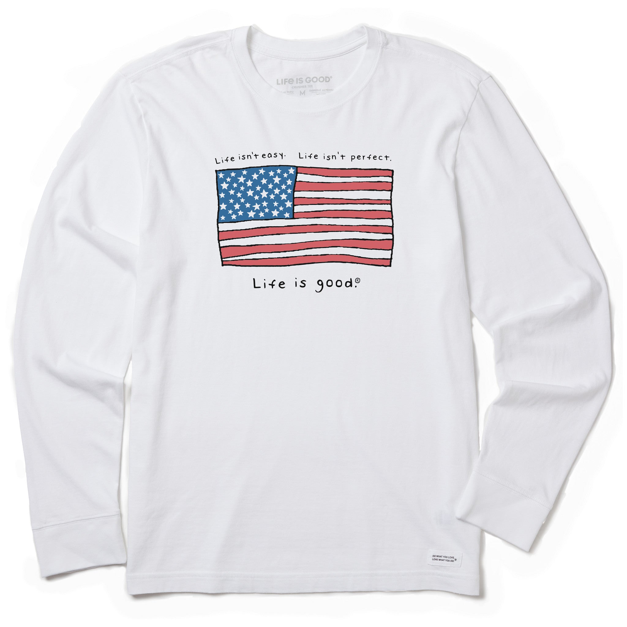 Men's Life is Good America Long Sleeve Crusher Tee | Shop Life is Good