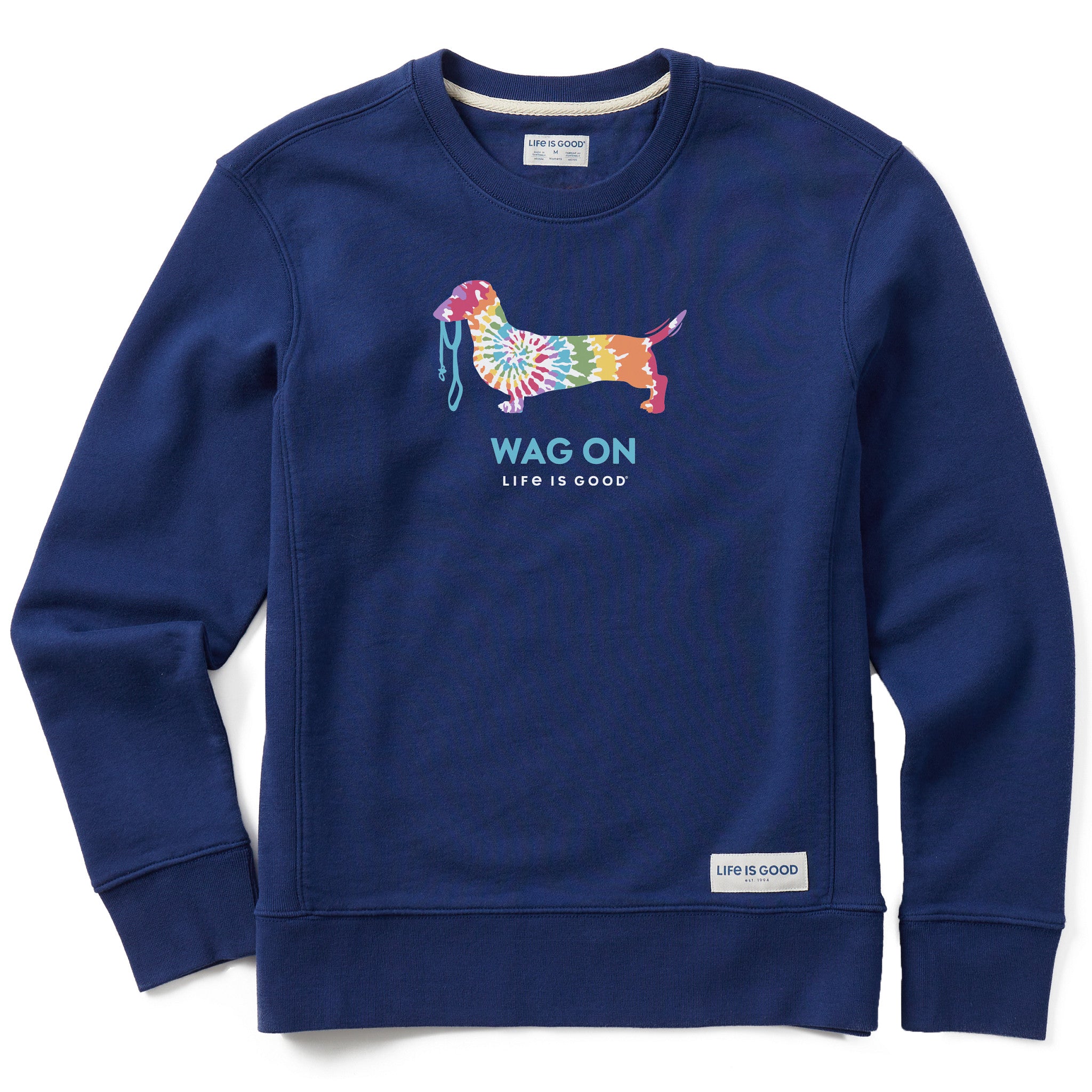Women's Tie Dye Dachshund Simply True Crew Shop Life is Good