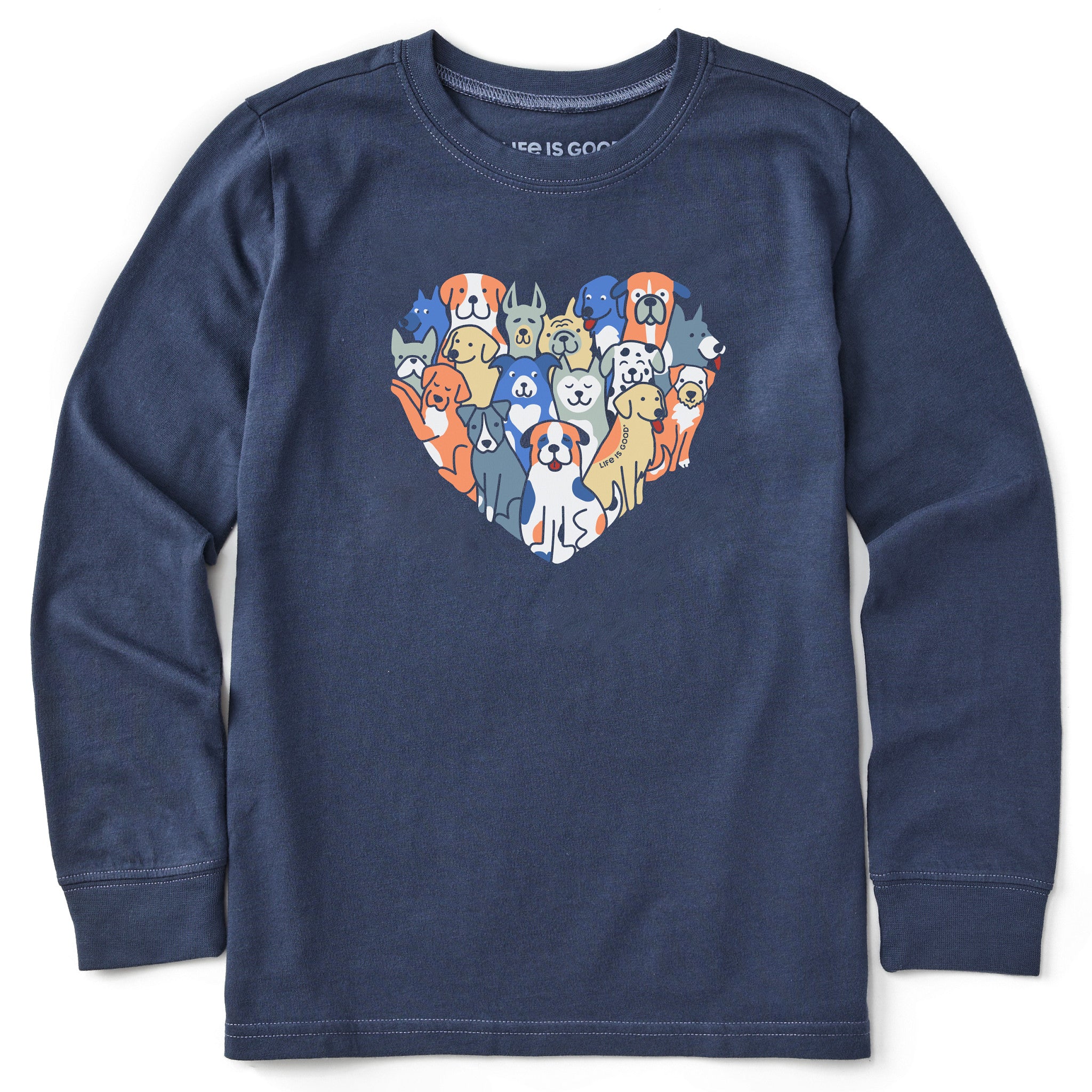 Kids Heart of Dogs Long Sleeve Crusher Tee | Shop Life is Good