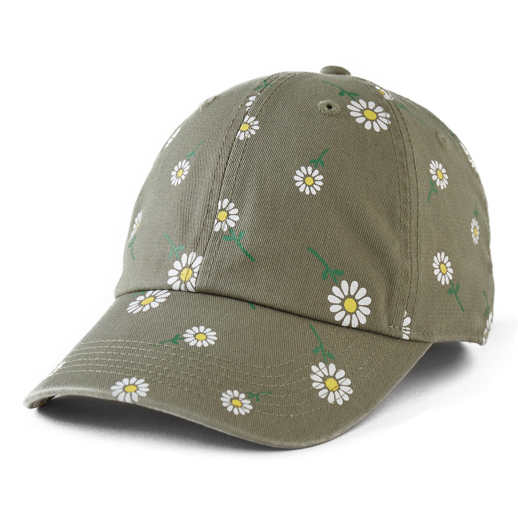DALIX Daisy Flower Women's Baseball Cap - Washed Navy Blue Cotton Hat With Adjustable Strap - Floral Embroidered Cap