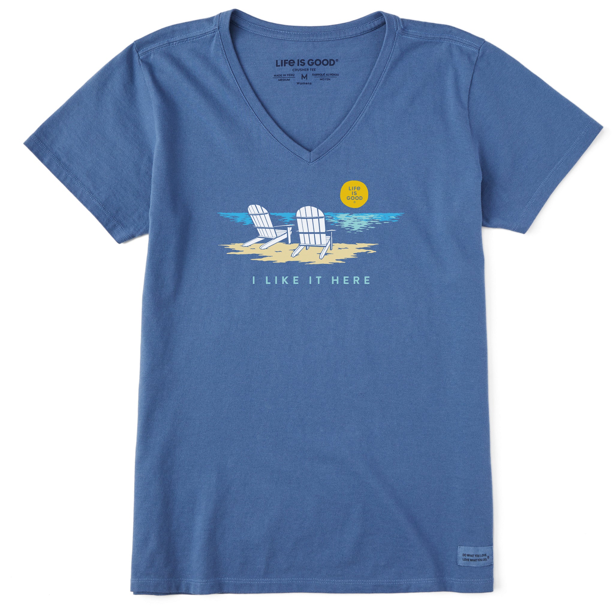 Women's Adirondack Beach I Like it Here Short Sleeve Vee | Shop