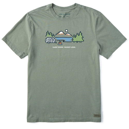 T-shirt Lakeside Camp Outfitters Taille XL - Graphique Tente Et Montagne, Bleu