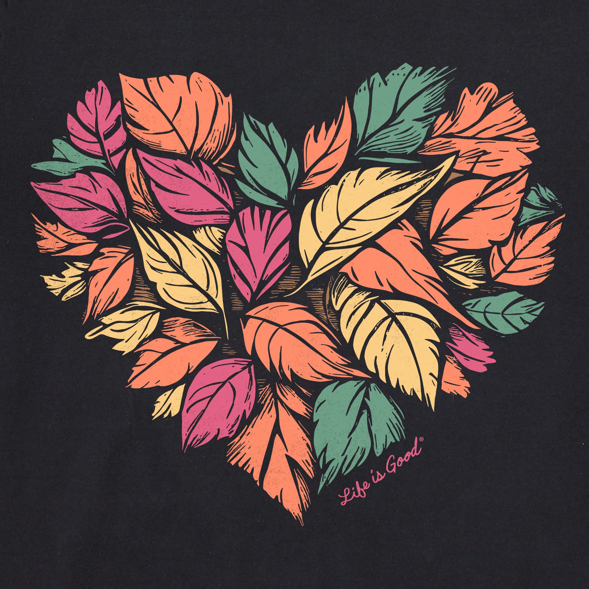 Women's Leaf Heart Long Sleeve Crusher-LITE Vee | Shop Life is Good