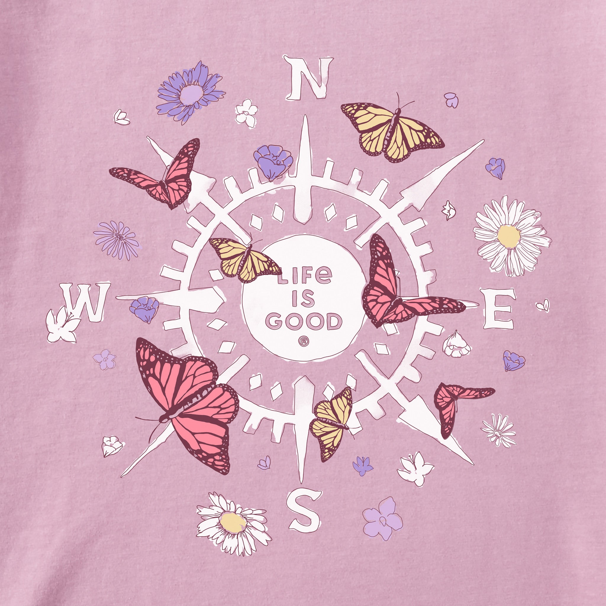 Women's Butterfly and Floral Compass Crusher-FLEX Hoodie