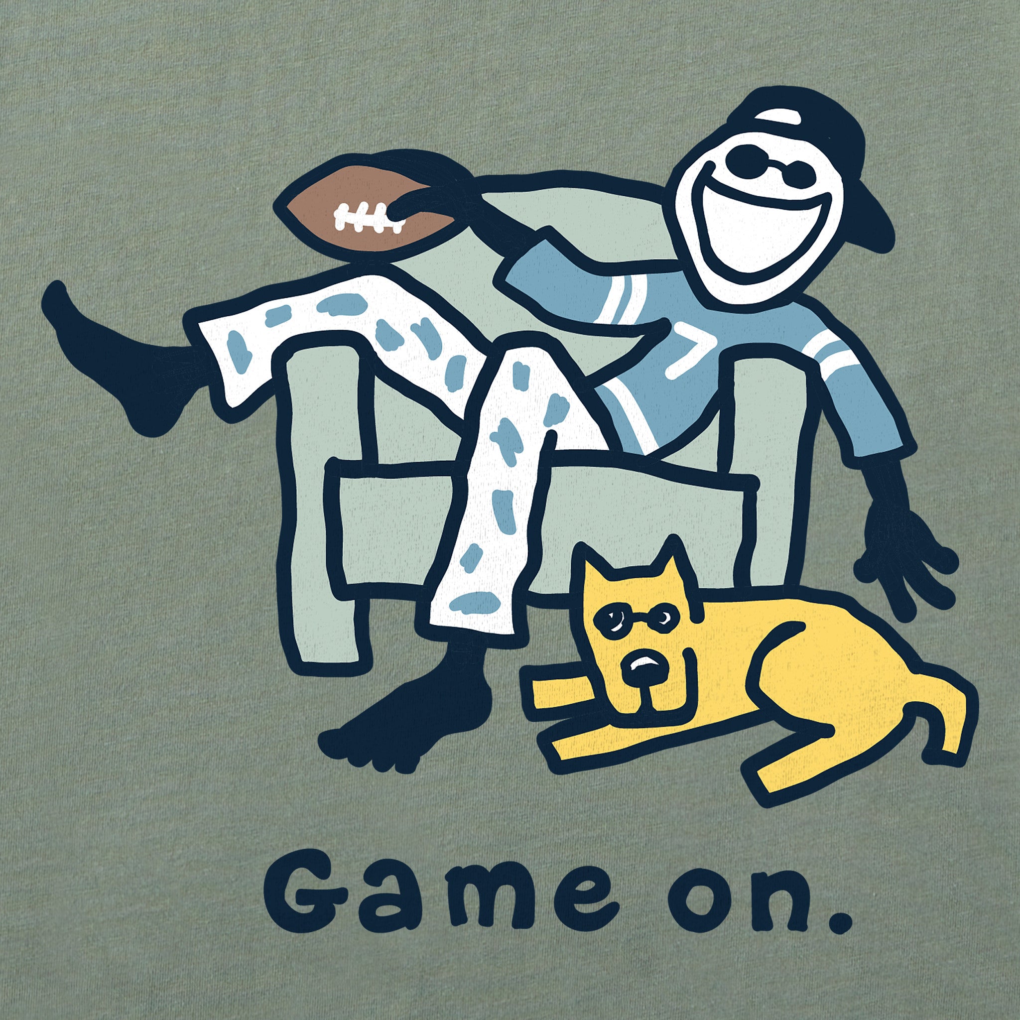 Men's Jake and Rocket Game On Football Short Sleeve Crusher Tee