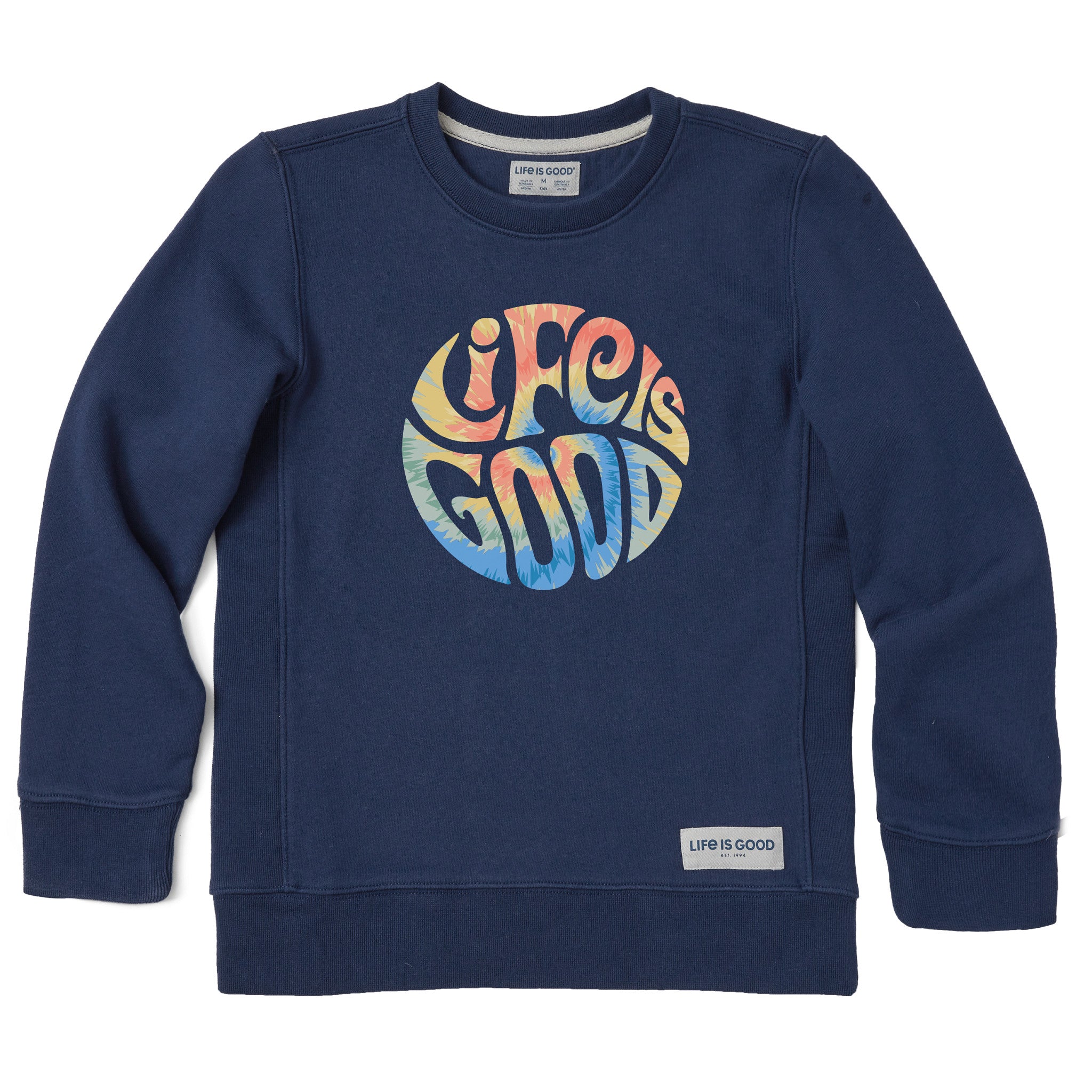 Kids Groovy Tie Dye LIG Simply True Fleece Crew