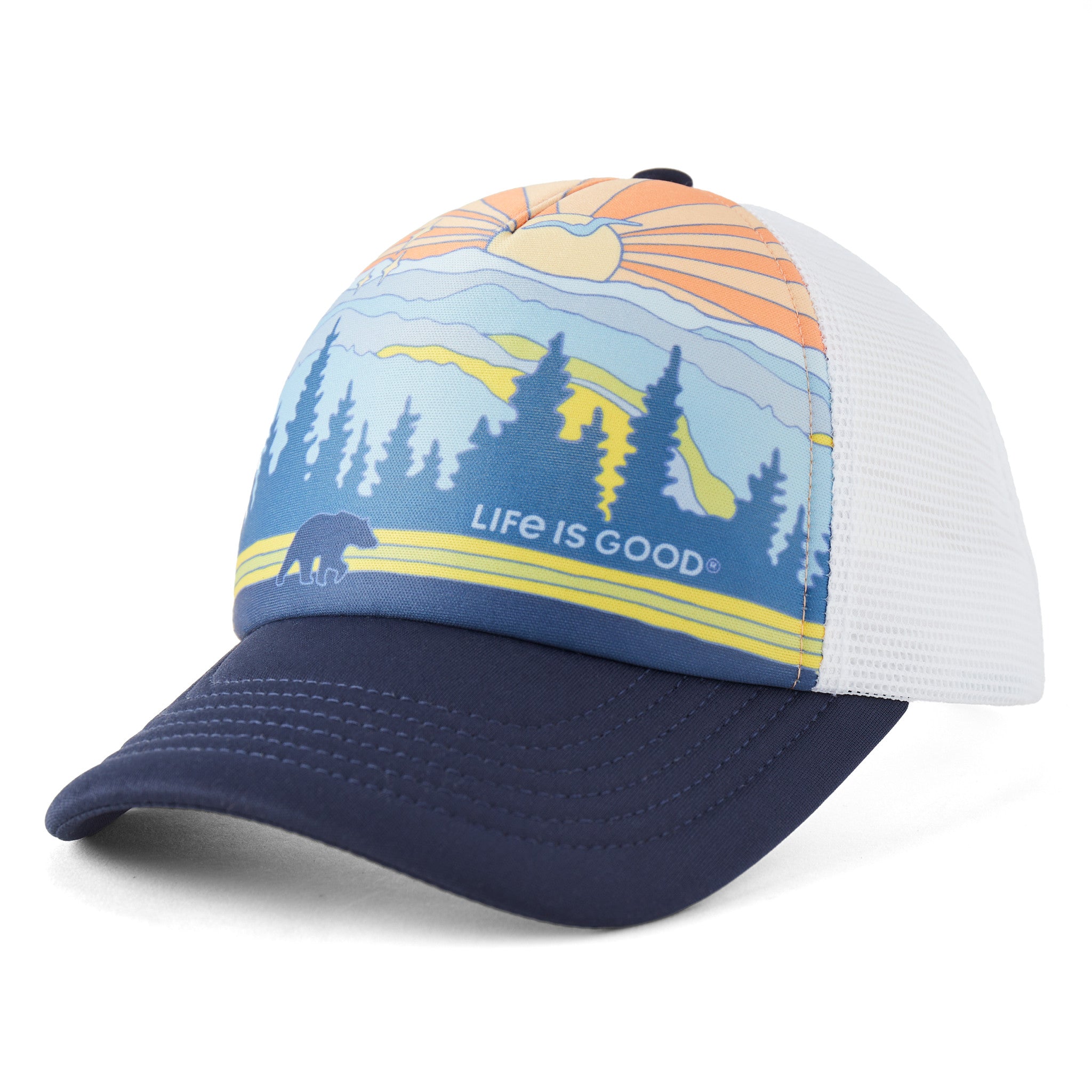 Great Smoky Mtns National Park Beige Baseball Cap with Blue Embroidery Great Smoky Mountains National Park Fitted Elk Hat | Smokies  main image 3