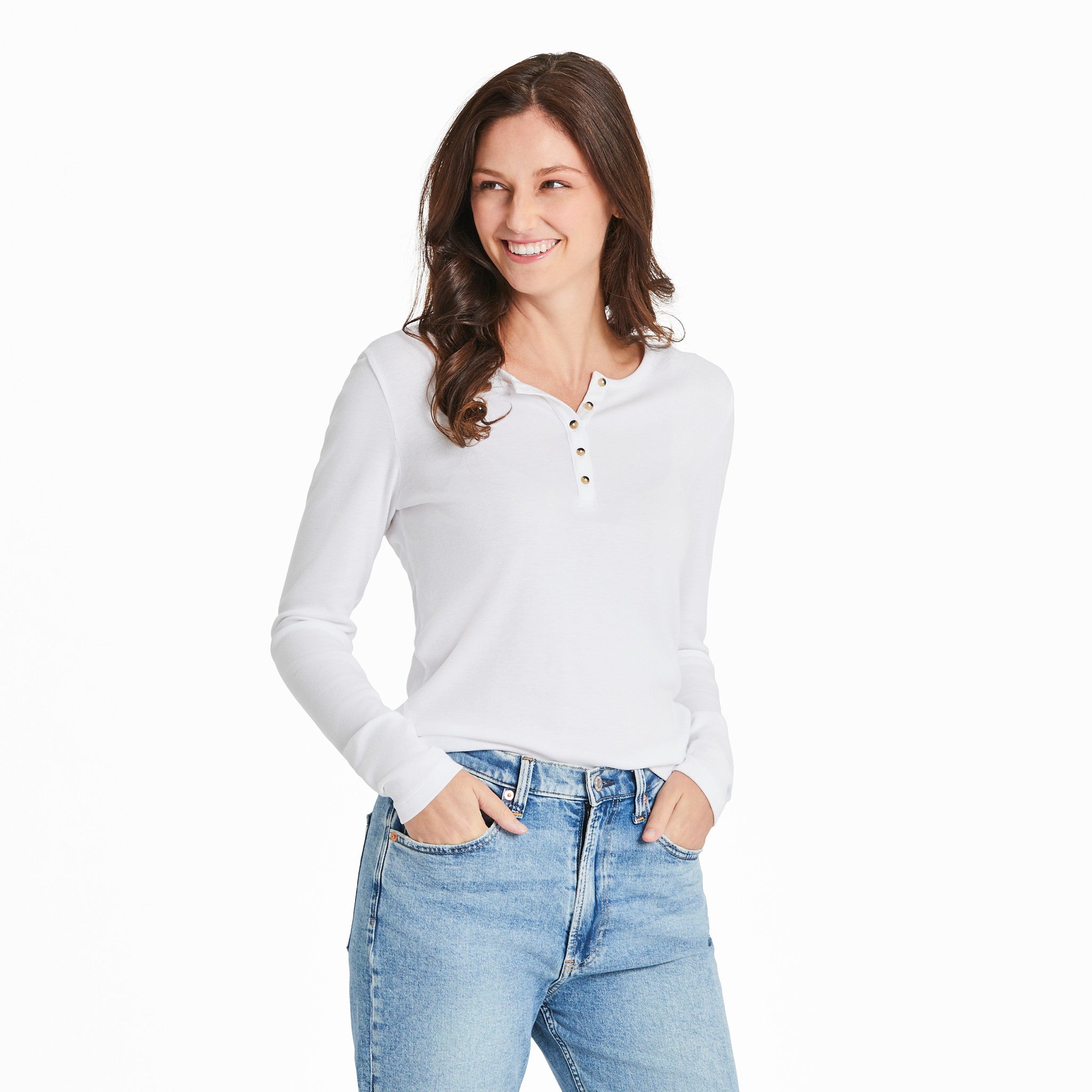 Women's Solid Modal Ribbed Henley | Shop Life is Good