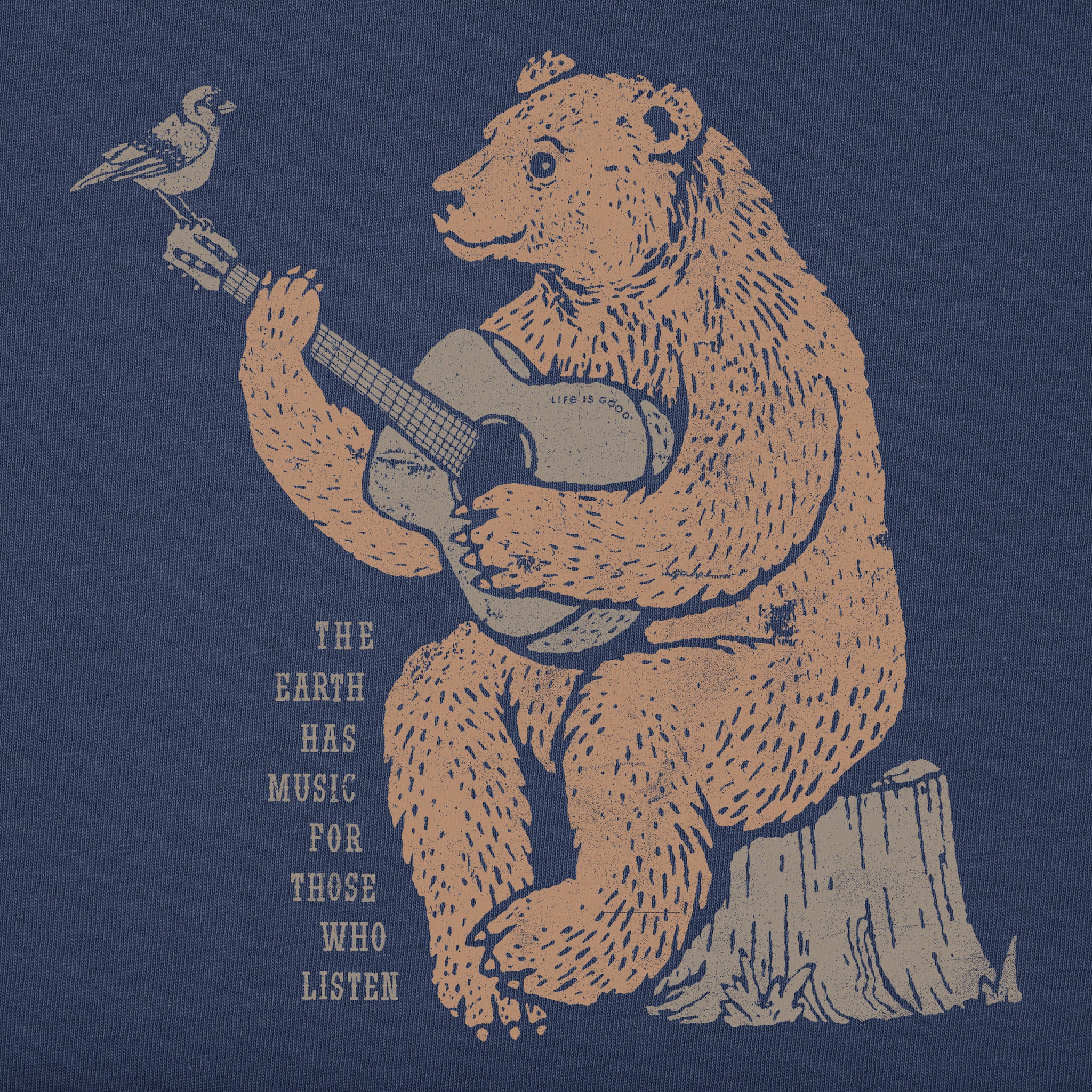 Men's Earth Has Music Guitar Bear Short Sleeve Tee | Shop Life is Good