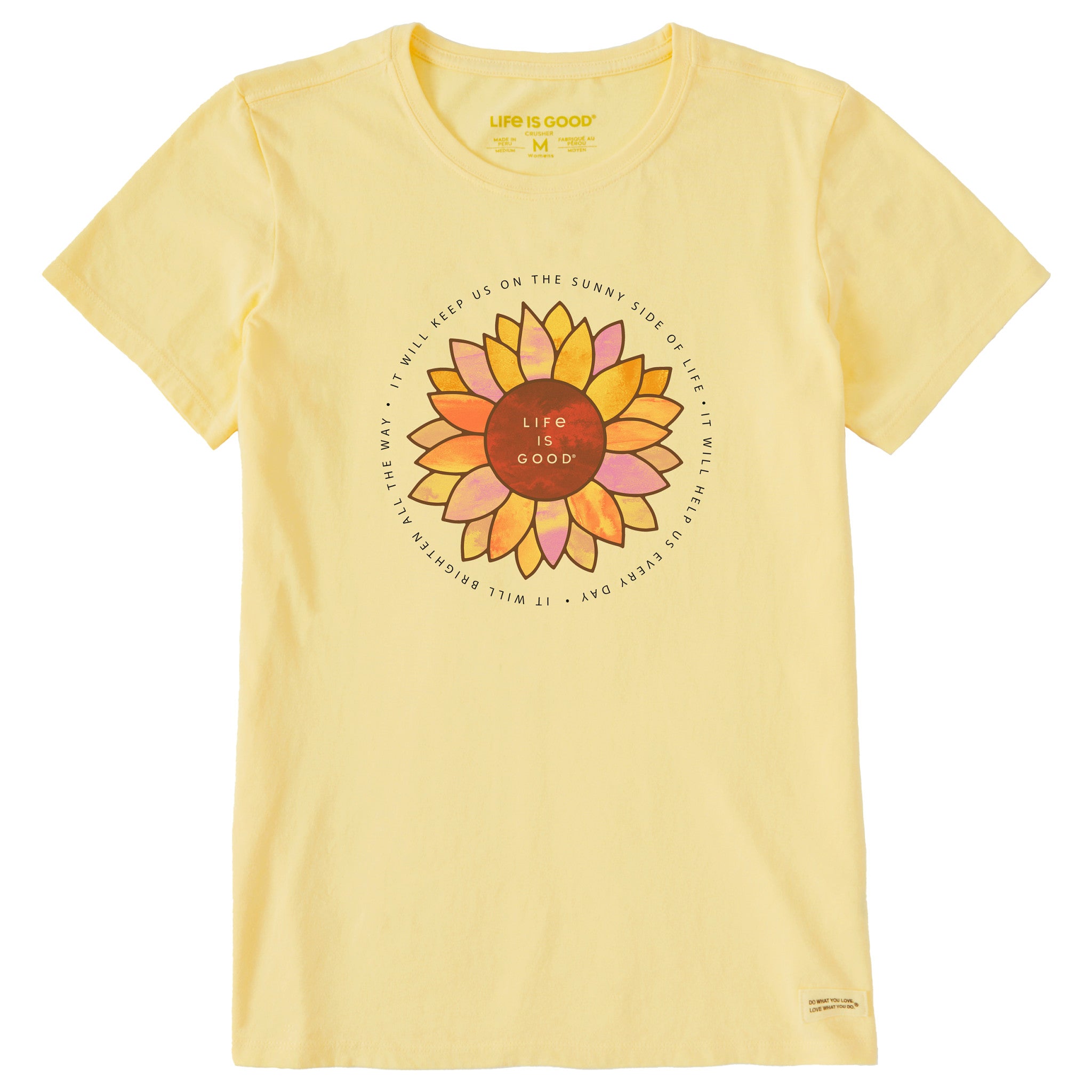 Sweat à Capuche Life Is Good Femme XL – Peace Flower Crusher – Beige, Manches Longues