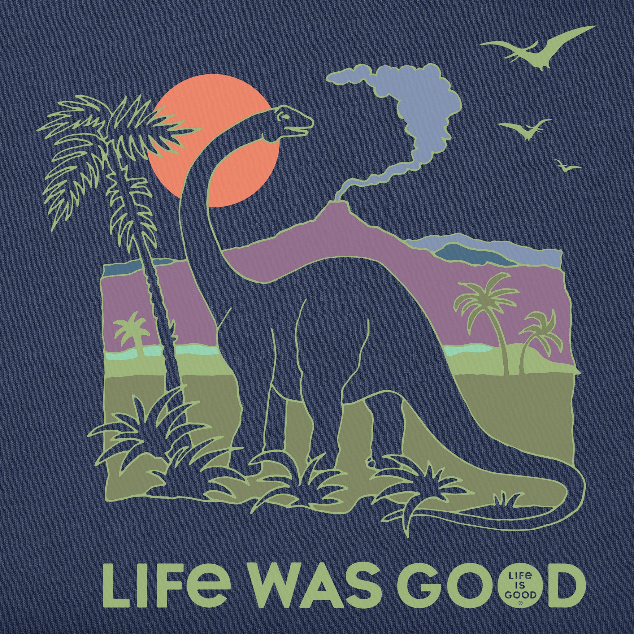 Product image for "Kids Dinosaur Life was Good Short Sleeve Crusher Tee" ||119666_2