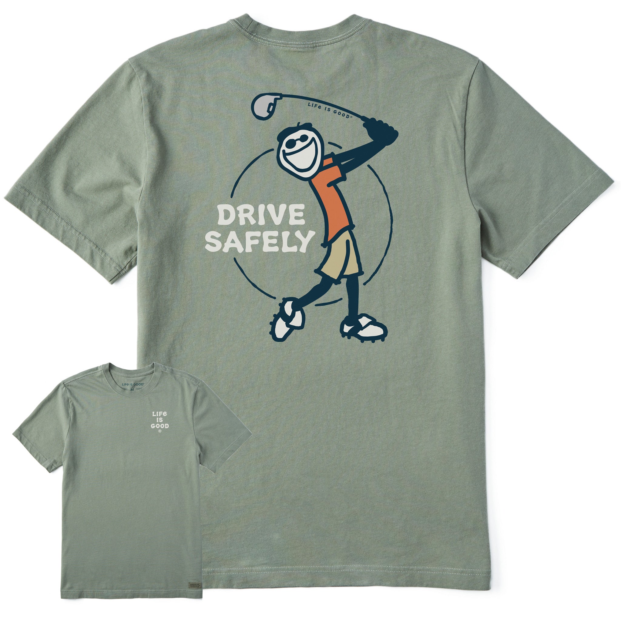けい様　lifes Compact Smooth T-shirts Men's Jake Golf Drive Safely Short Sleeve Tee | Shop Life is Good