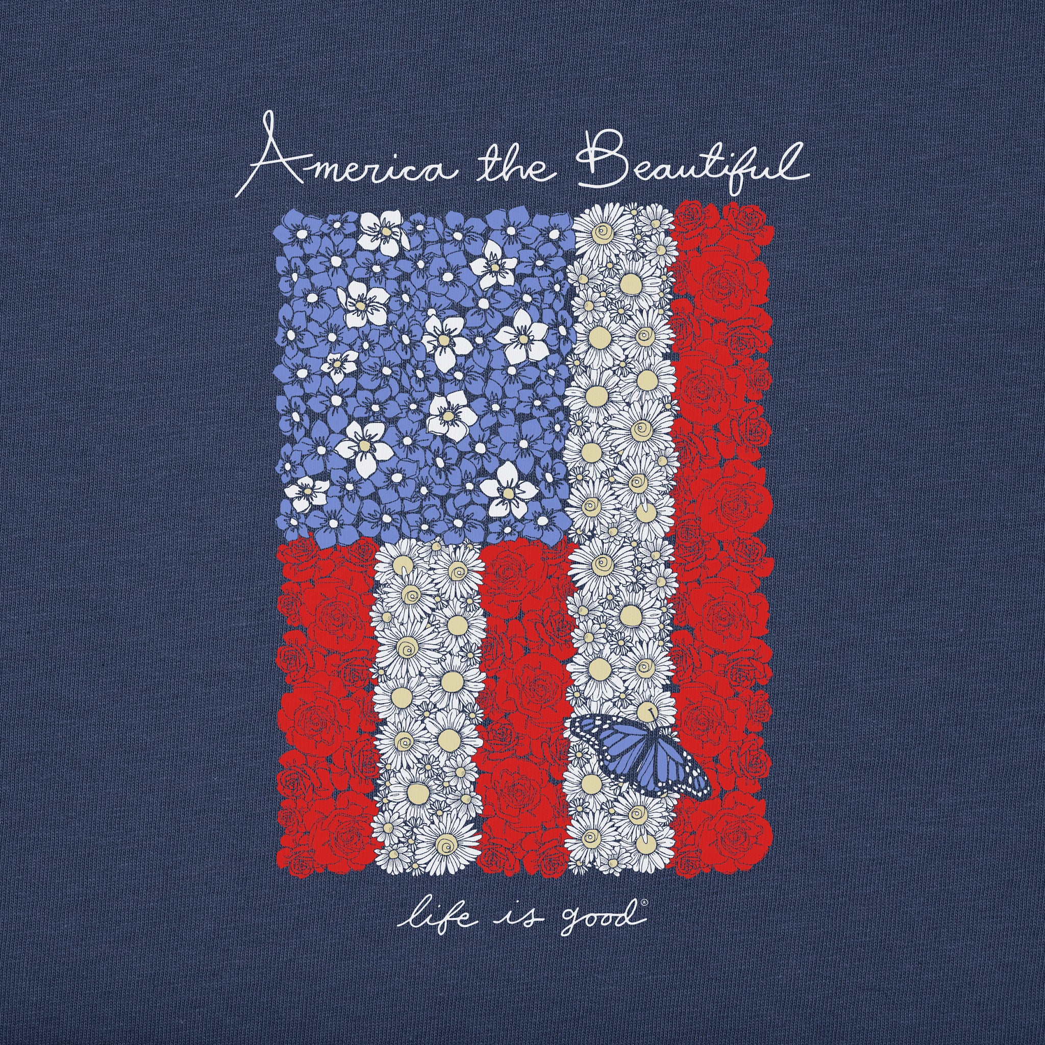 Product image for "Women's Floral American Flag Short Sleeve Crusher-LITE Tee" ||121905_2