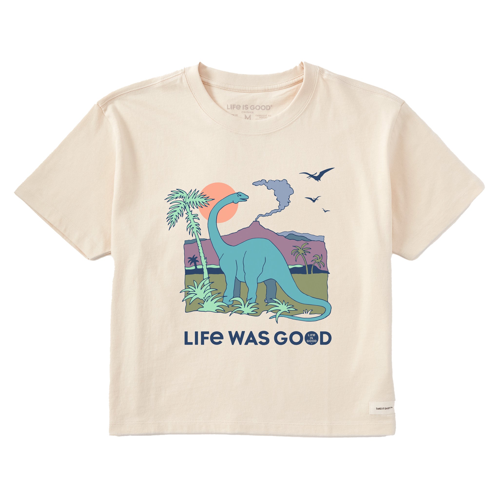Women's Dinosaur Life was Good Short Sleeve Crusher Boxy Tee
