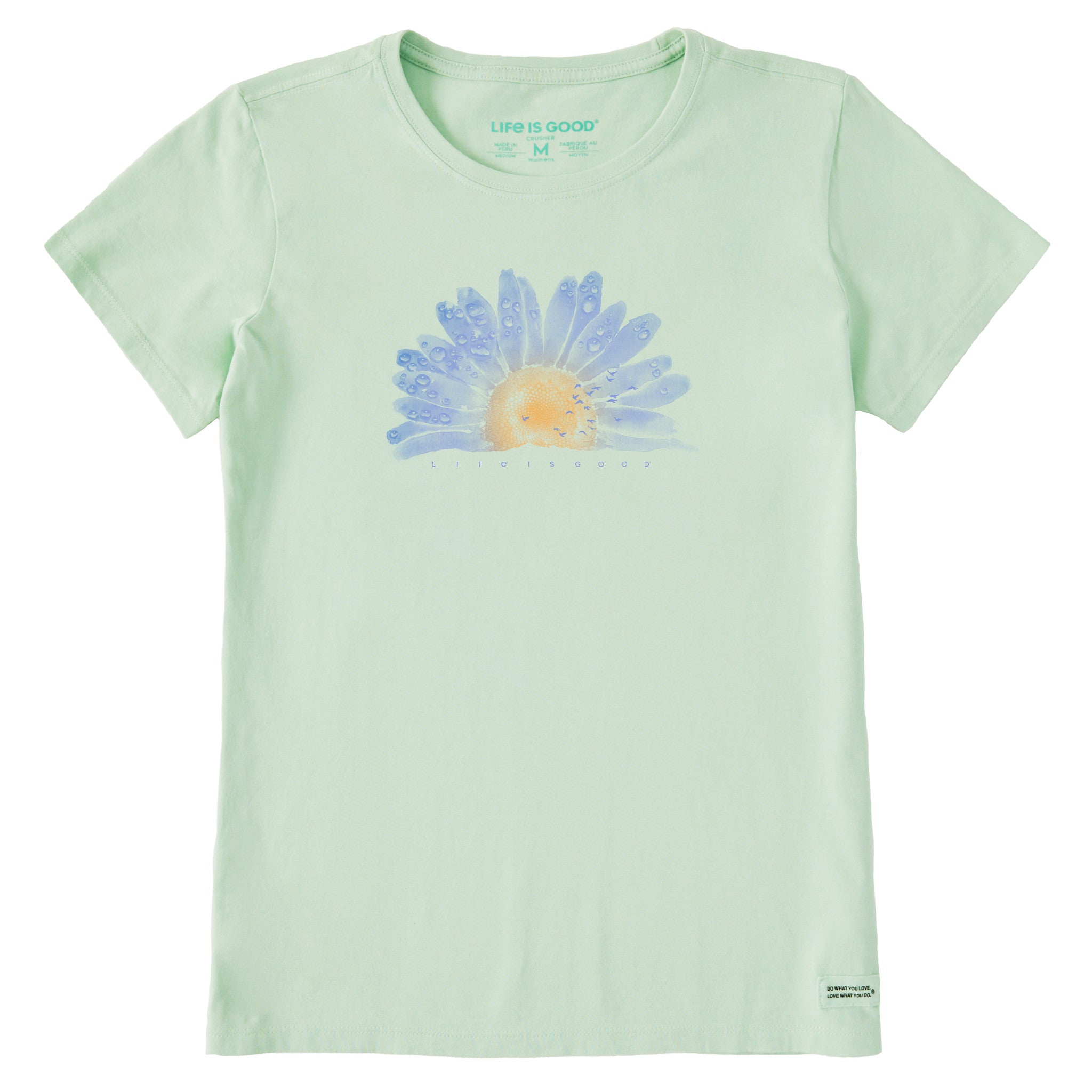 【CPGN STUDIO】Daisy Flower Short Sleeve T-shirt ZXSXSY Women Short Sleeves Daisy Flowers Printed Crew Neck T
